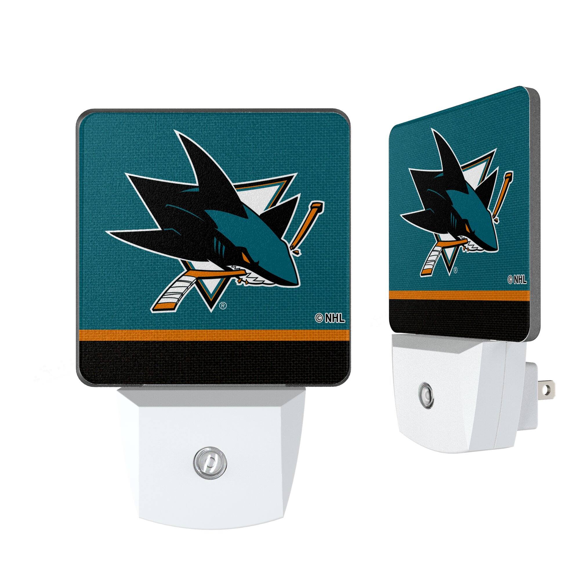 Keyscaper - San Jose Sharks Stripe Design Nightlight 2-Pack - Multicolor