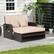 Alt View 1. Costway - Patio Rattan Loveseat Set Daybed Lounge Storage Ottoman Side Tables Adjust - Beige.