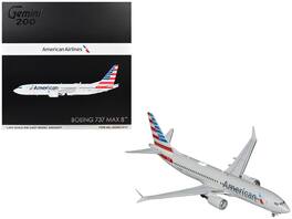 Boeing 737 MAX 8 Commercial Aircraft "American Airlines" Gray with Striped Tail "Gemini 200" 1/200 Model by GeminiJets