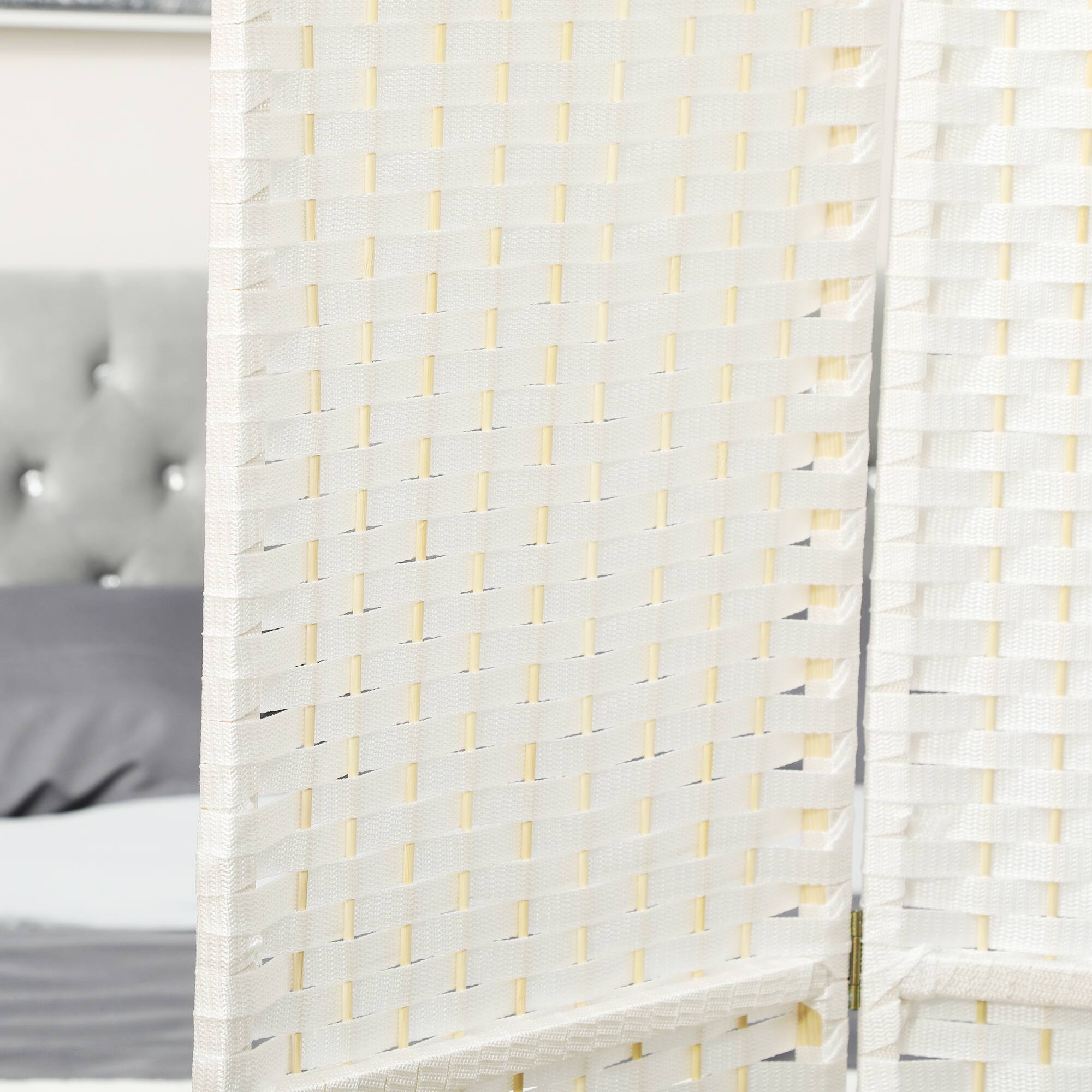 Alt View 7. Homcom - Room Divider, Folding Privacy Screen, Tall Freestanding Wall Partition for Home Office and Bedroom - White.