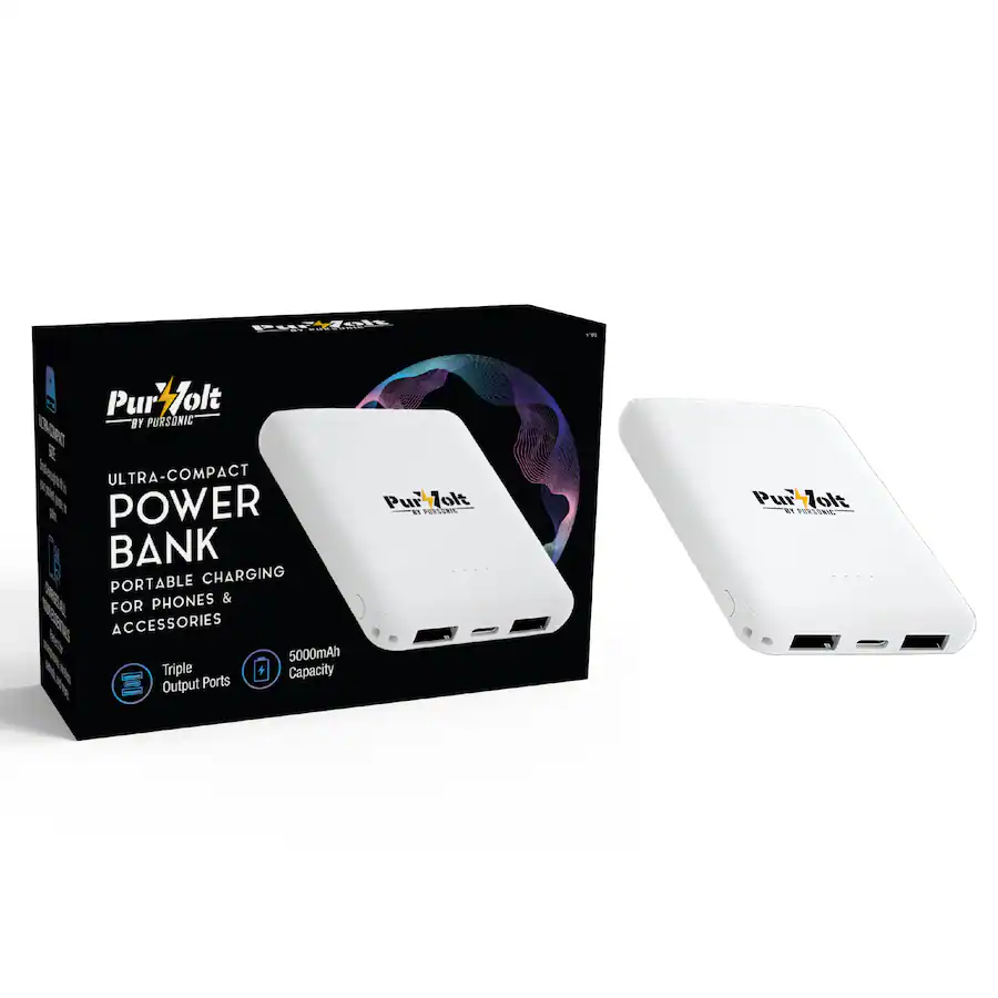 Pursonic Ultra Compact Wireless Power Bank – 5000mAh Portable Charger ...