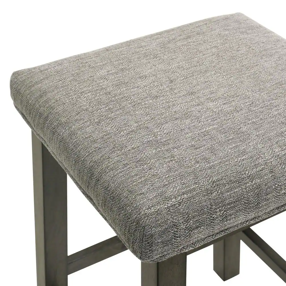 Back. FurniFact - Bar Table with Stools – Small Kitchen Table for 2 in Solid Wood Finish - Brown.