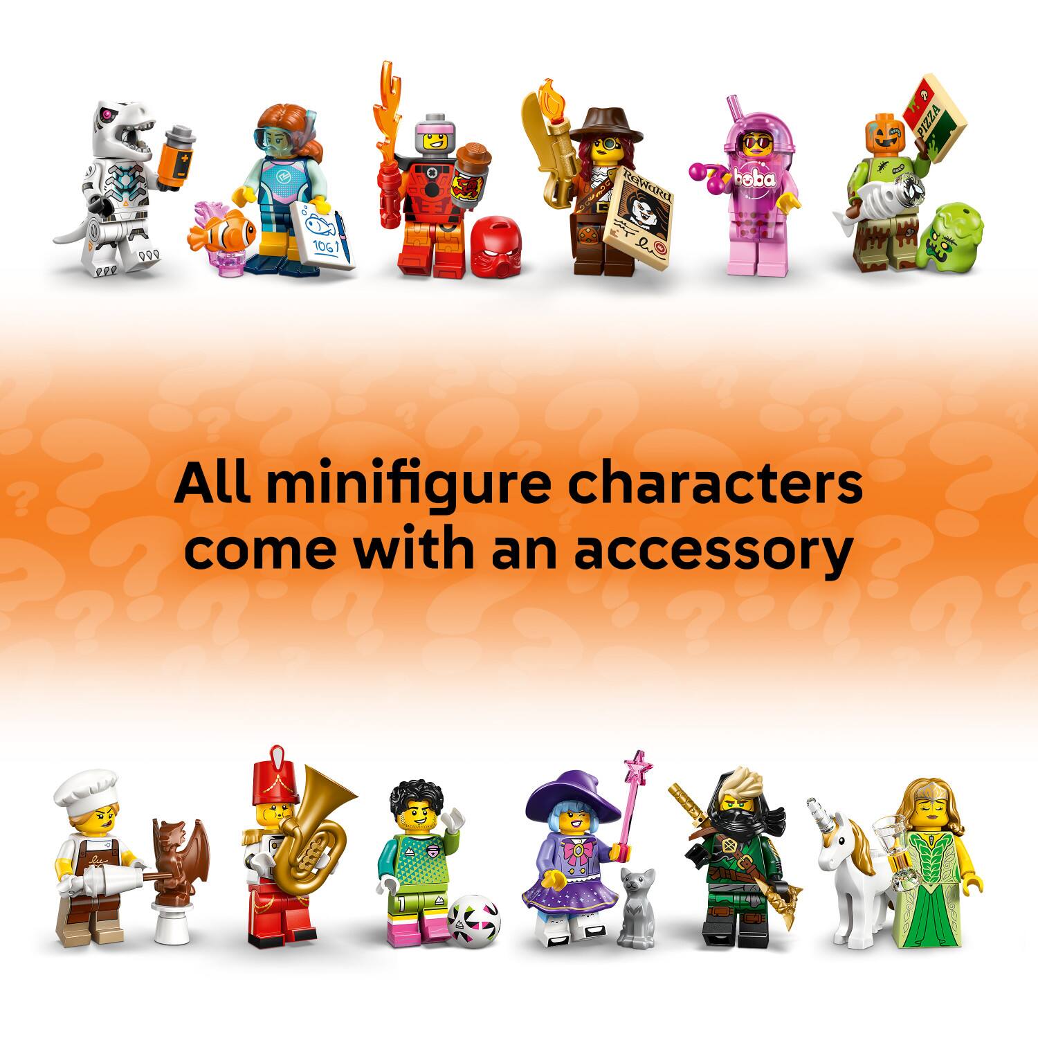 All minifigure characters come with an accessory
