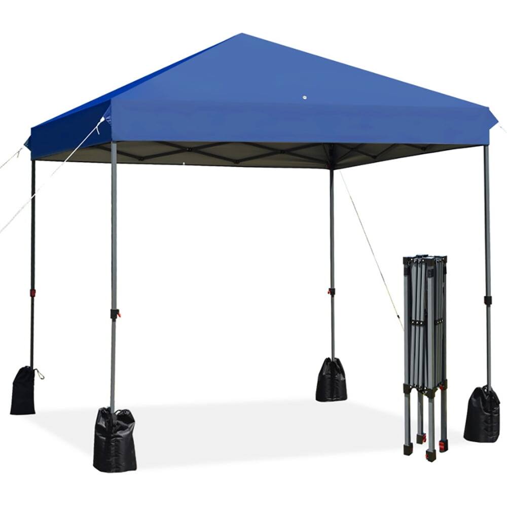Angle. Kadyn - 8’x8' Outdoor Pop up Canopy Tent w/Roller Bag-Blue, Outdoor Gazebo Wedding Party Tent Canopy Tent for Outside Party.