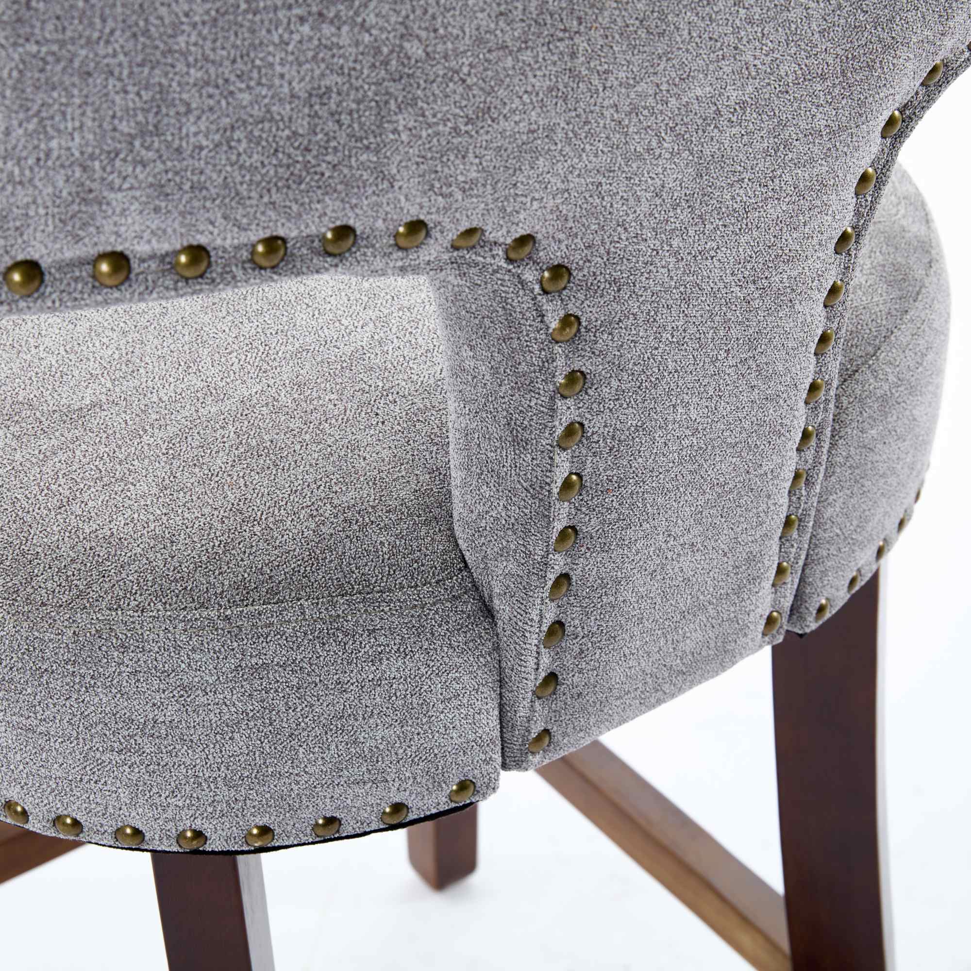 Alt View 6. APRILSOUL - Mid Century Modern Counter Height Bar Stools Set of 2 Farmhouse Linen Upholstered Accent Chair Gray - White.