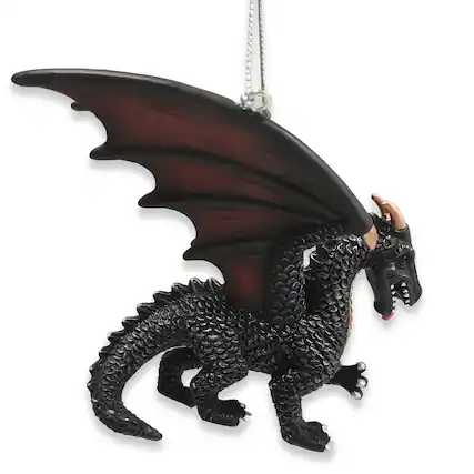 Front. OrnamentallyYou - Fierce Mystical Black Dragon Ornament Mythical Creature Gothic Fantasy - Multi-colored.