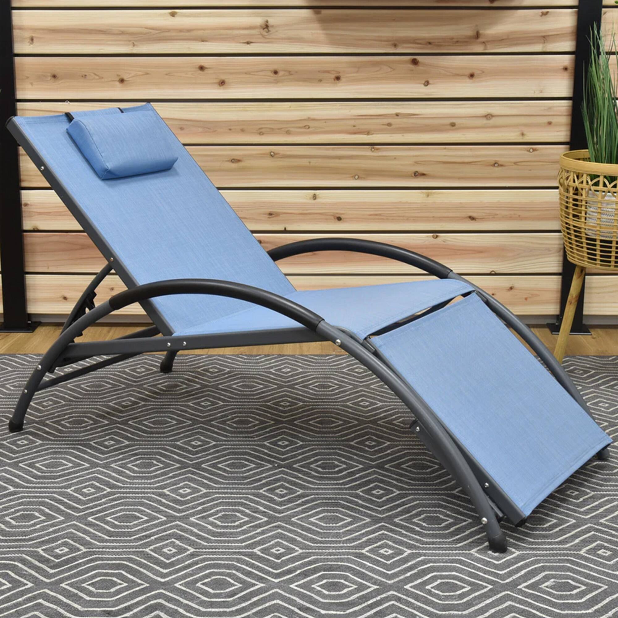 Alt View 4. Vivere - Vivere Aluminum Reclining Dockside Sun Lounger for Patio & Pool, Cape Cod - Cape Cod.