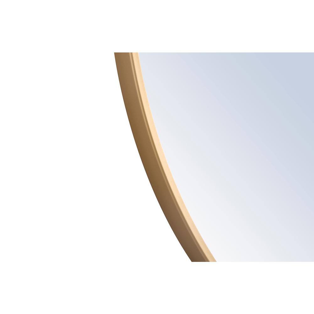 Alt View 3. Elegant Decor - Metal frame Round Mirror with decorative hook 42 inch Brass finish - Brass.