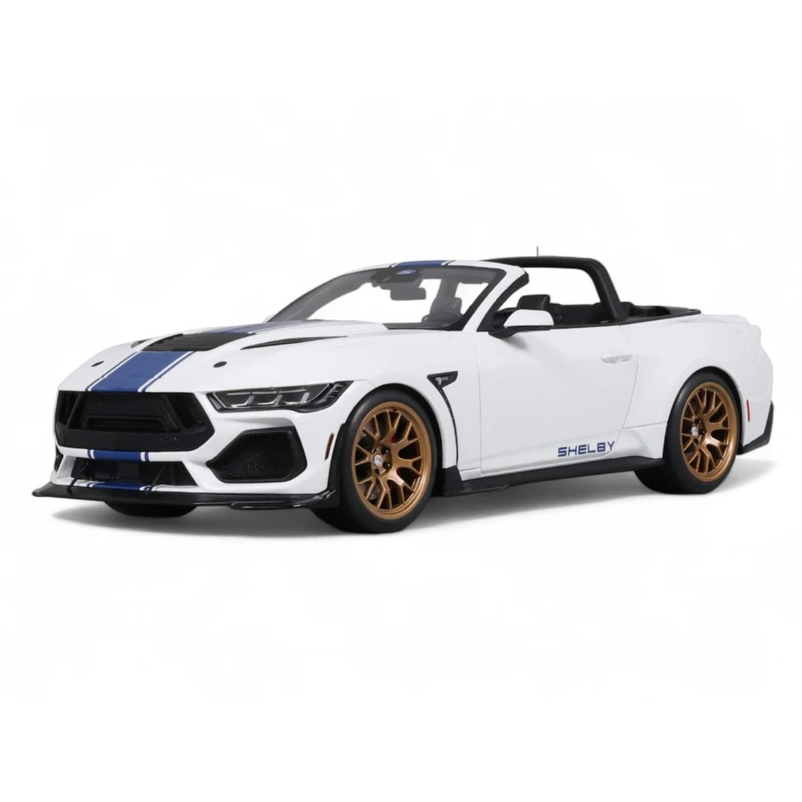 2025 Shelby Mustang Supersnake Convertible White with Blue Stripes 1/18 Model Car by GT Spirit price history on PriceWatchPro