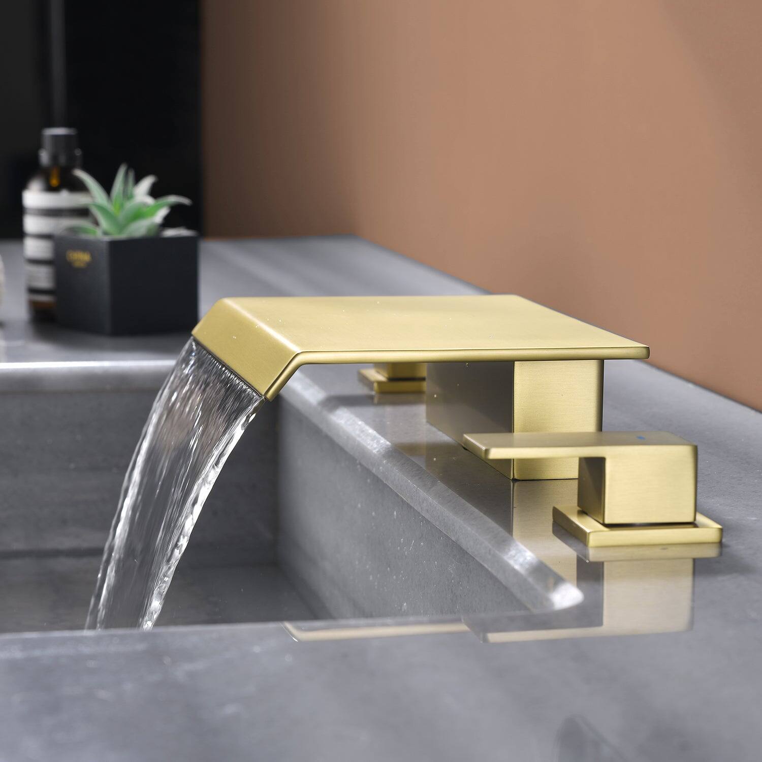 Alt View 4. Boyel Living - Brushed Gold Faucet SUS304 Waterfall Spout cUPC Quick Connect Temporary Shelf - Brushed Gold.
