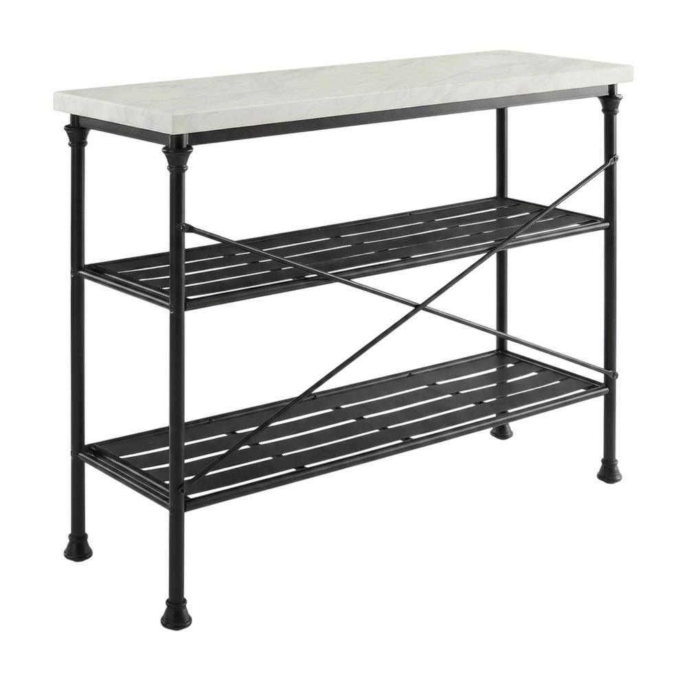 Front. Crosley Furniture - Madeleine Entryway Console Table - White Marble.