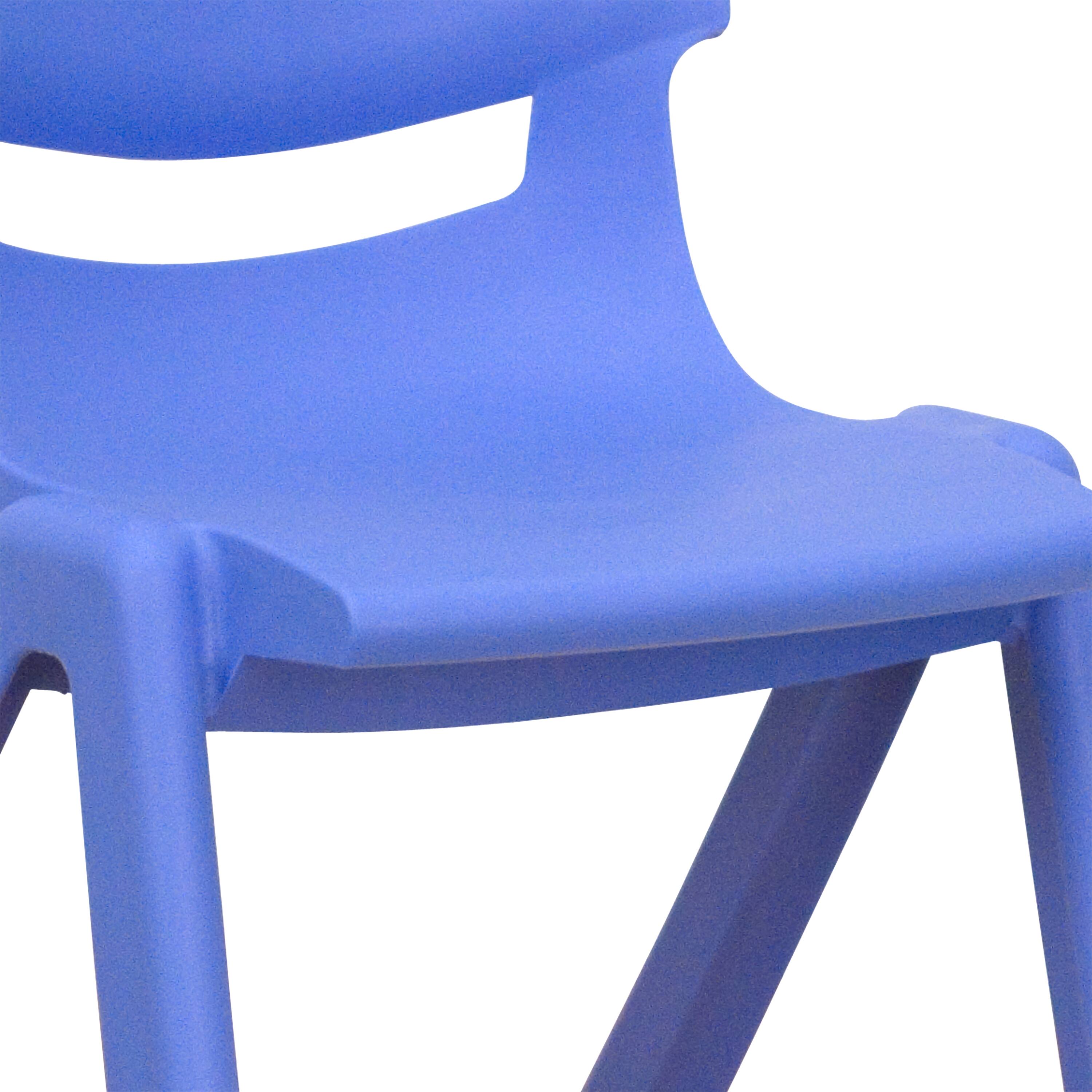 Alt View 9. Emma + Oliver - 10 Pack Plastic Stackable School Chair with 12" Seat Height - Blue.