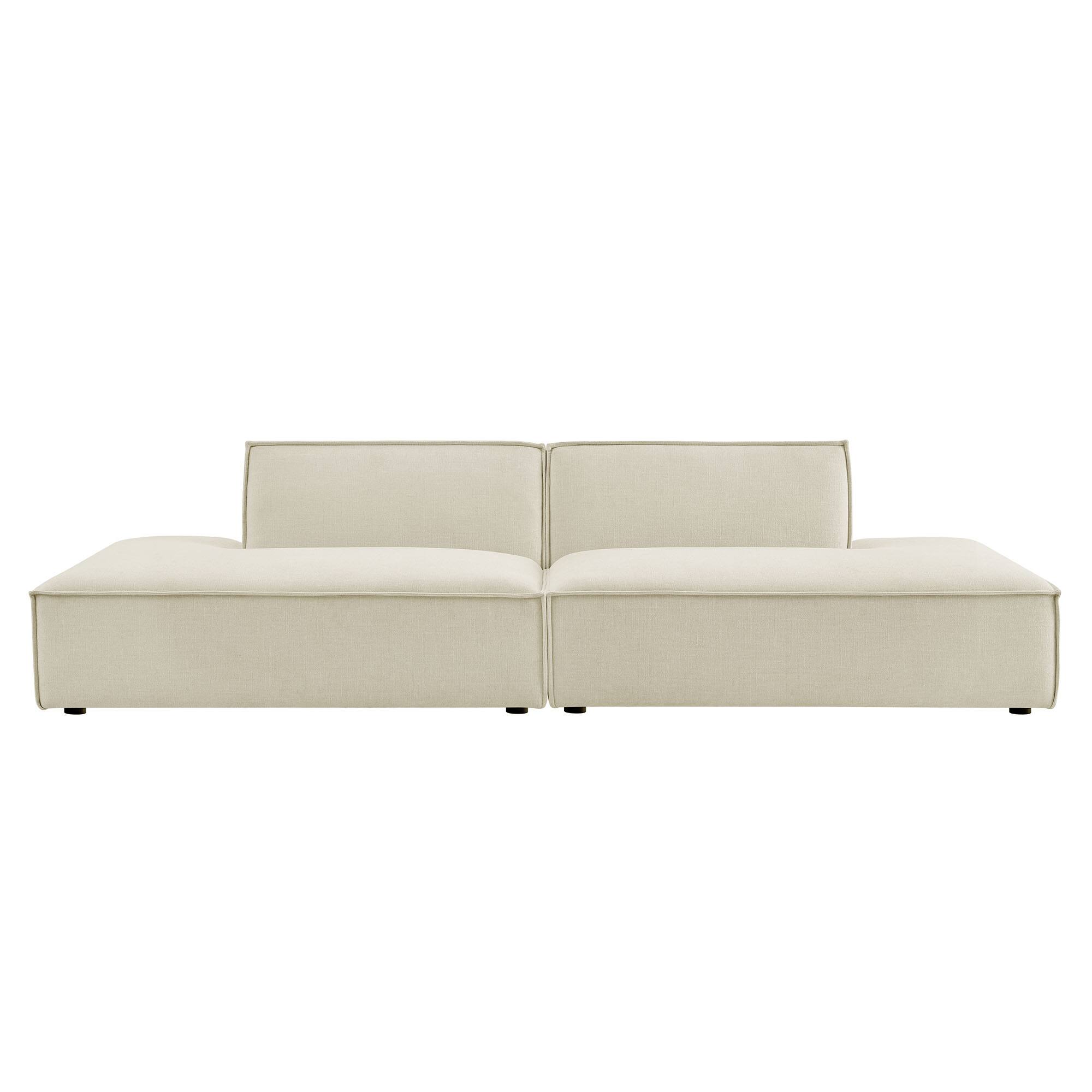 Alt View 5. Modway - Restore 2-Piece Performance Fabric Upholstered Modular Loveseat by Modway - Ecru.