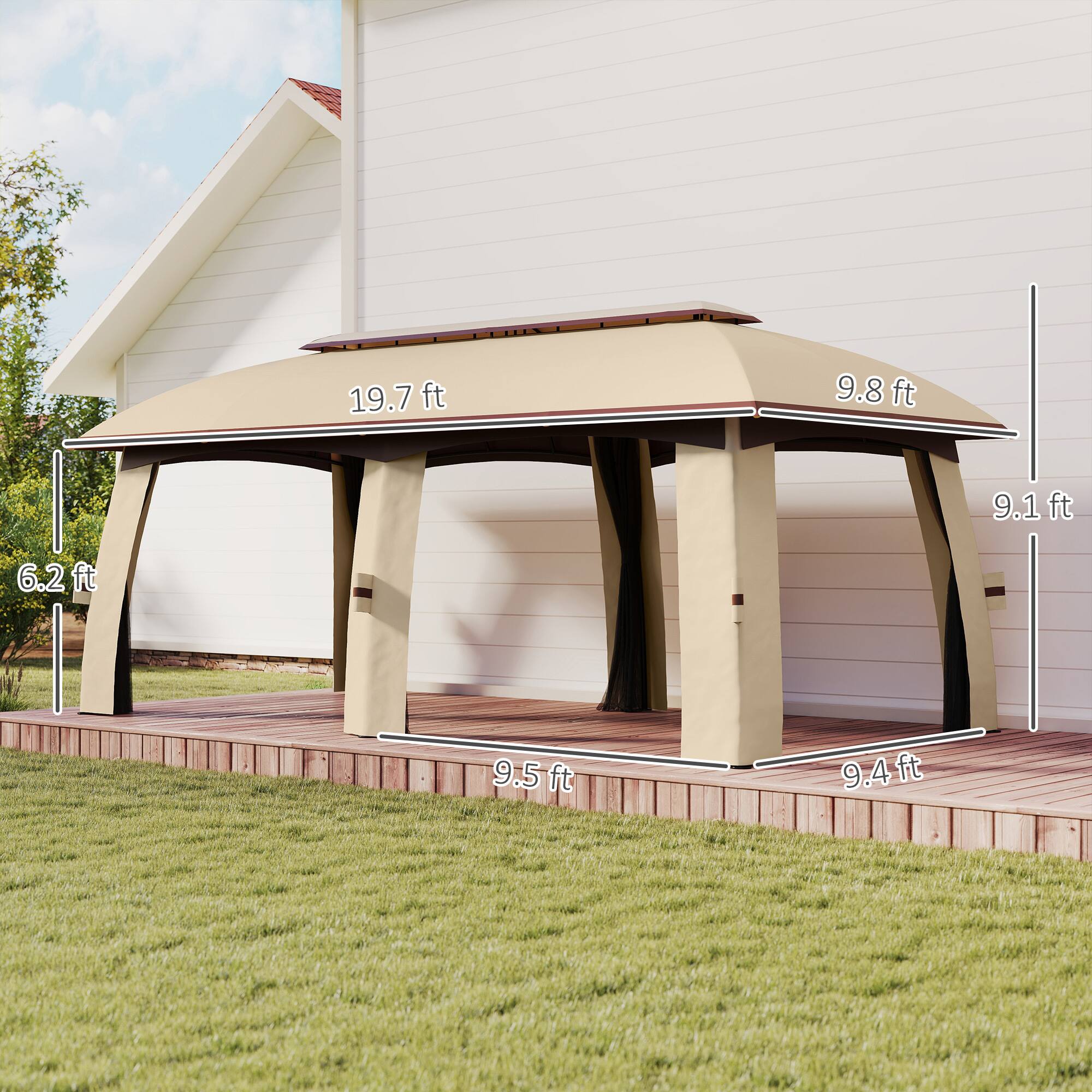 19.7 ft, 9.8 ft, 9.1 ft, 6.2 ft, 9.5 ft, 9.4 ft