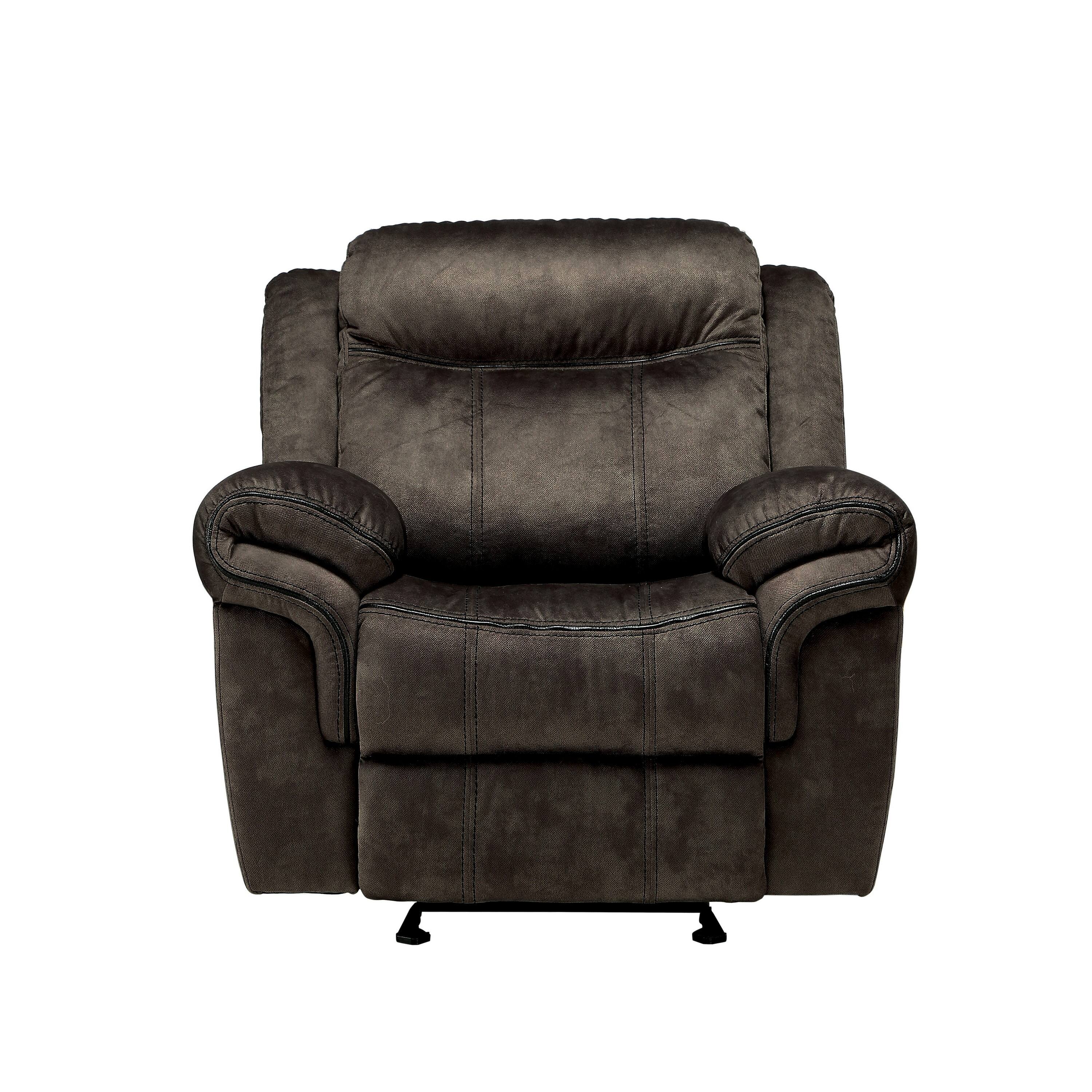 Alt View 1. Manhattan Lane - Fabric Upholstered Metal Reclining Club Chair with Center Console - Gray.