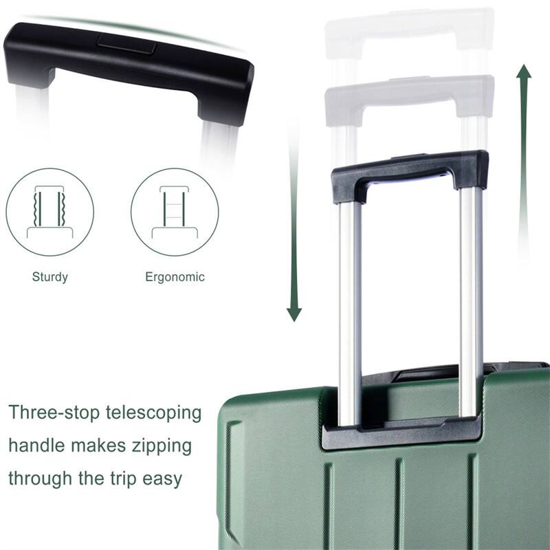 Sturdy Ergonomic Three-stop telescoping handle makes zipping through the trip easy