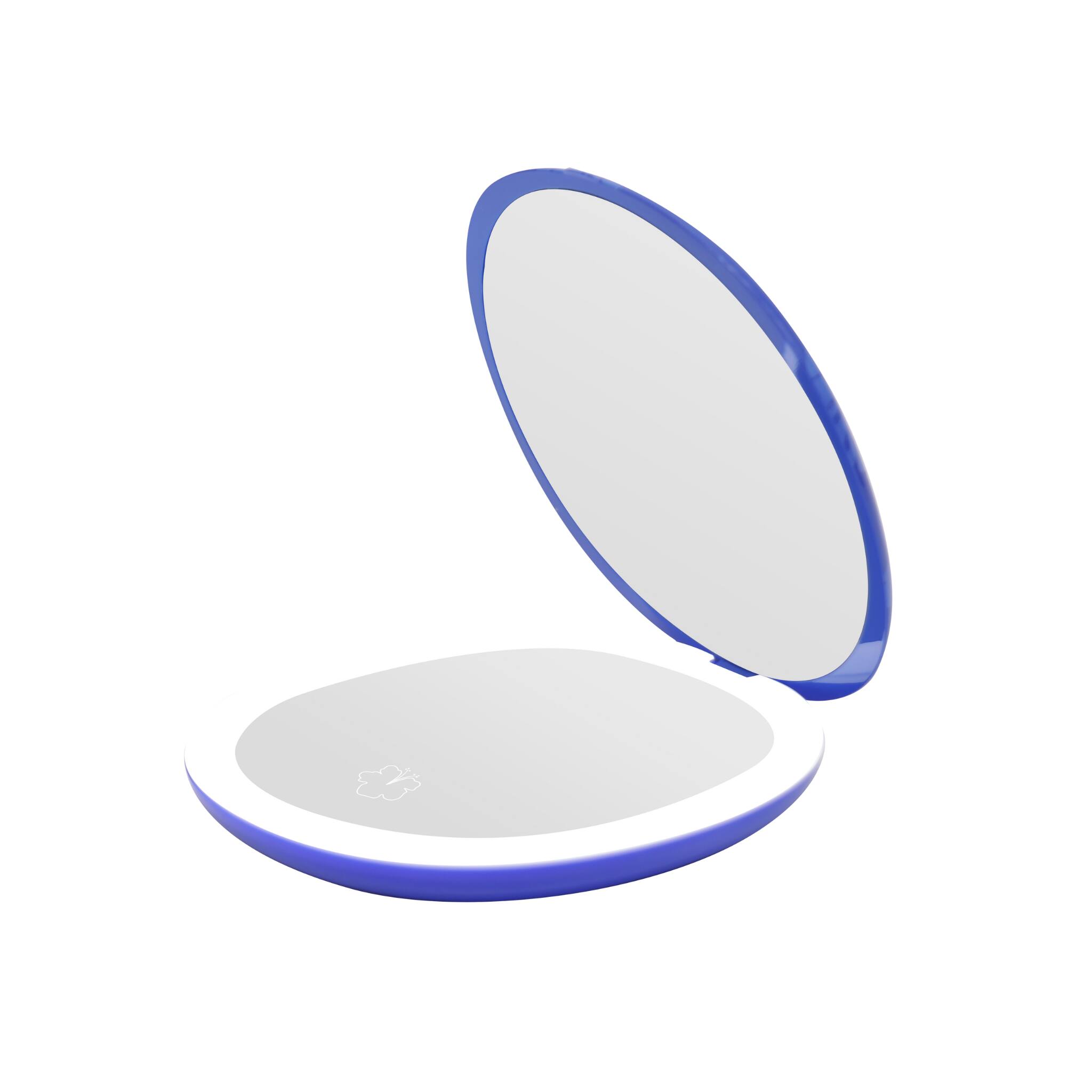 Angle. Impressions Vanity Co. - Stitch "Sleepy Stitch" Rechargeable LED Compact Mirror - Blue.