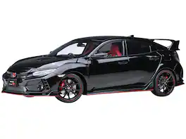 2021 Honda Civic Type R (FK8) RHD (Right Hand Drive) Crystal Black Pearl 1/18 Model Car by Autoart
