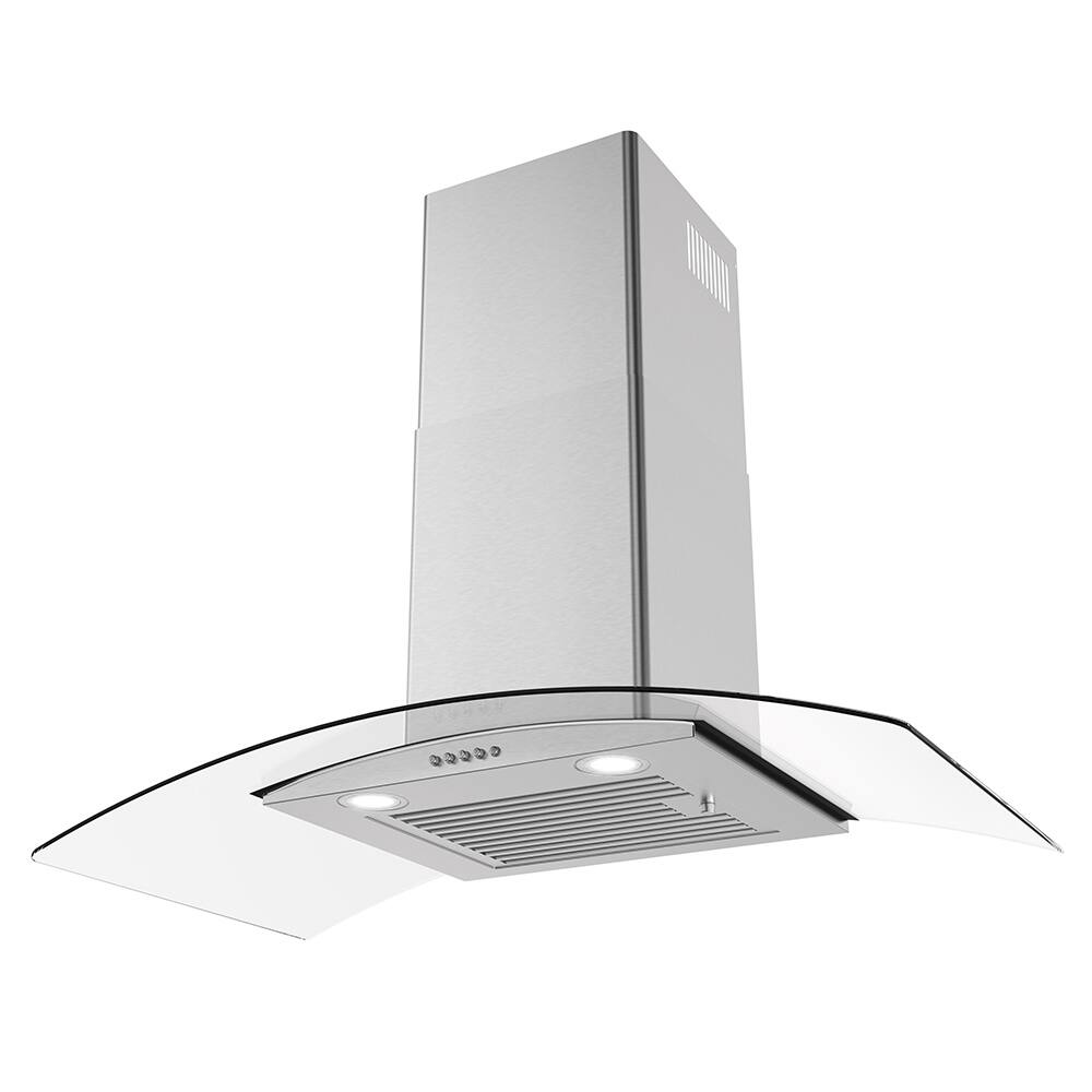 Alt View 2. Streamline - 36 in. Alfonso Convertible Wall Mount 220 CFM Range Hood, Baffle Filters, Push Button Control, LED Lights - Brushed Stainless Steel.