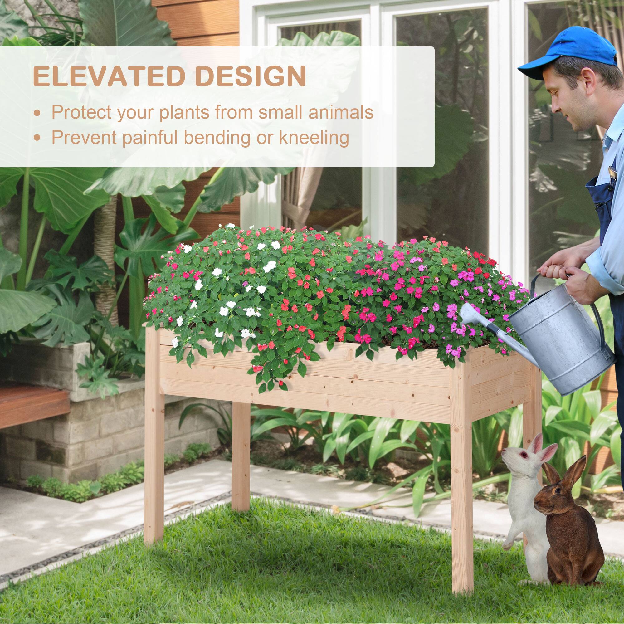 ELEVATED DESIGN

- Protect your plants from small animals
- Prevent painful bending or kneeling