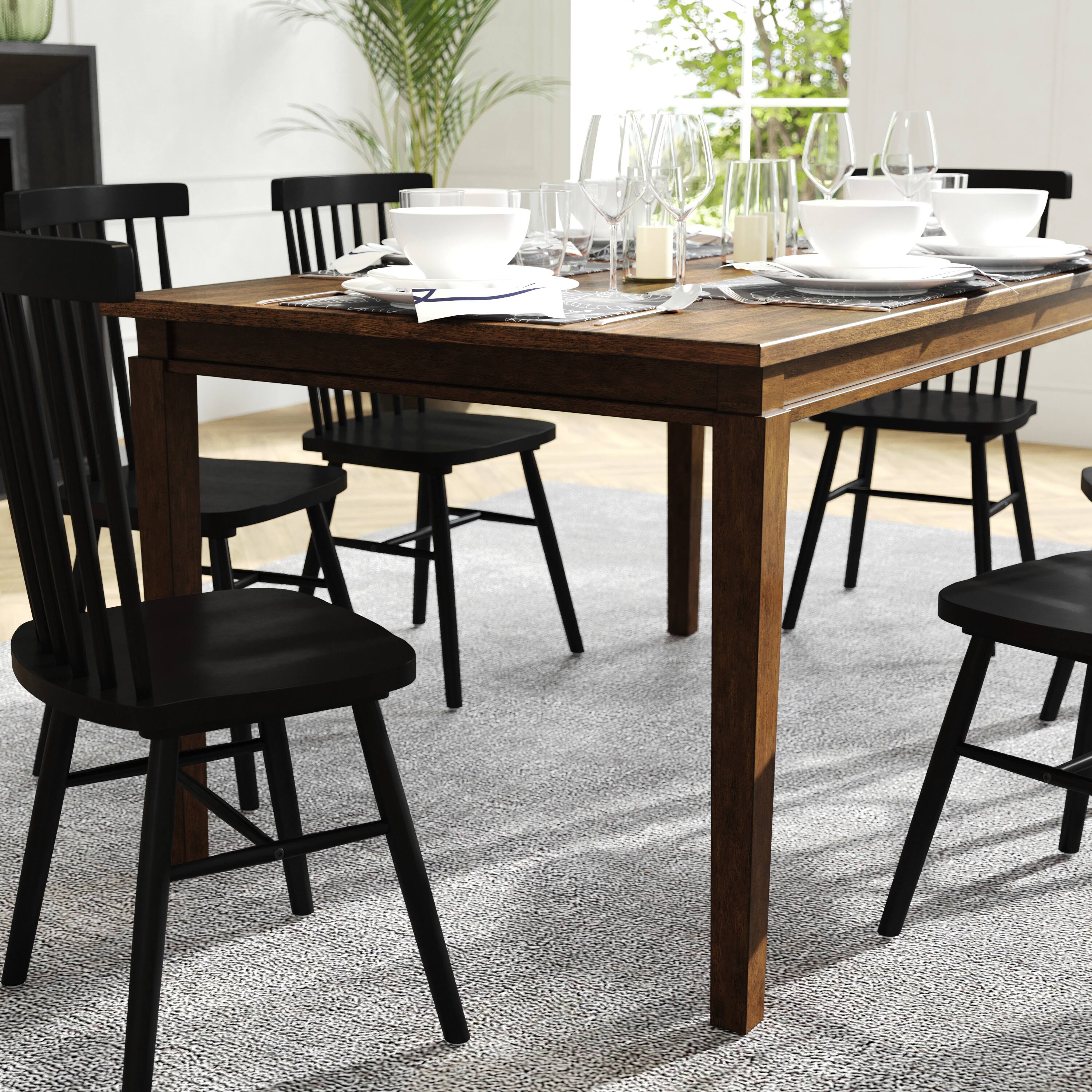 Alt View 3. Flash Furniture - Henry 60" Solid Wood Dining Table, Commercial Grade Heavy Duty Rectangle Wood Table for 6, Brown Matte Finish - Brown.