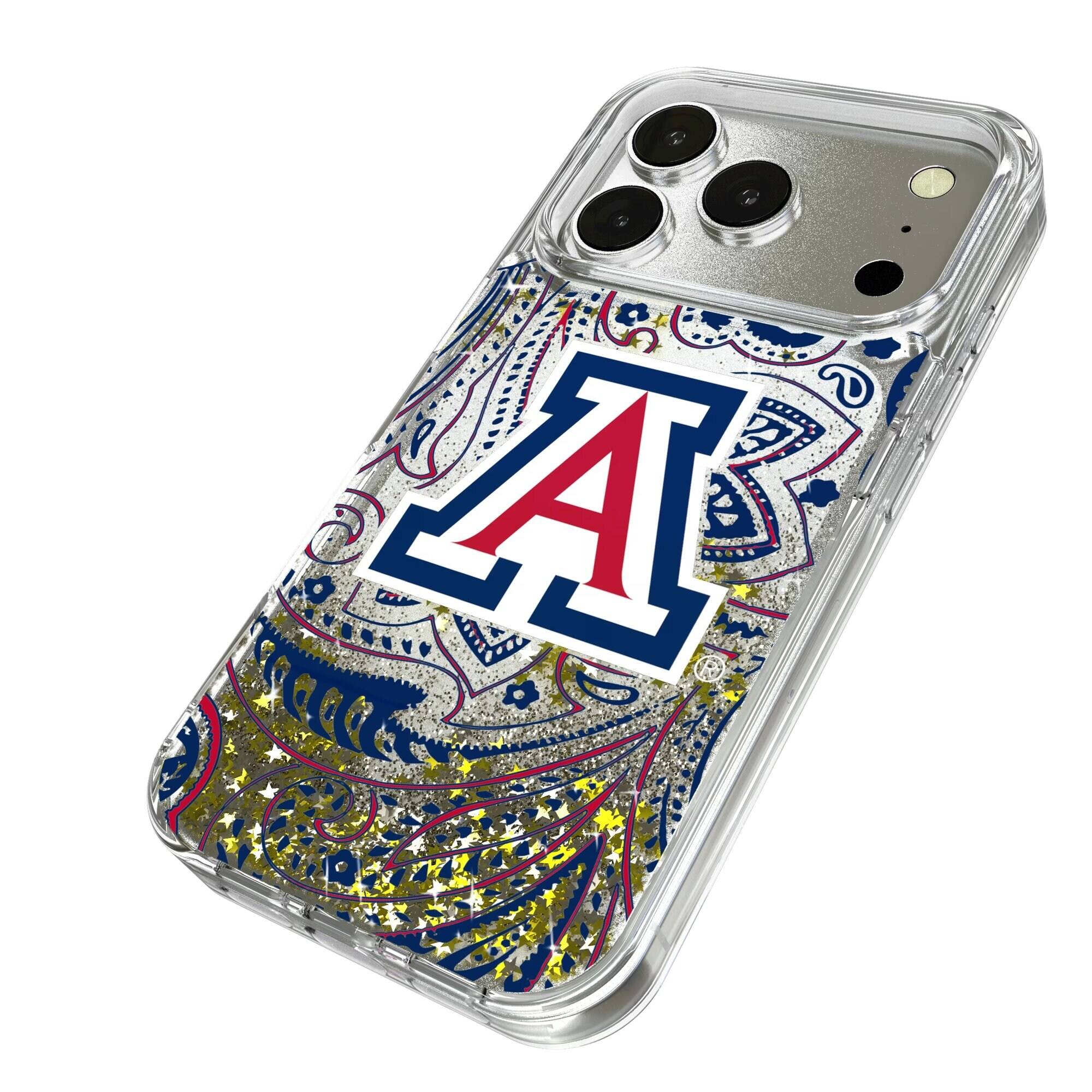 Alt View 1. Keyscaper - Arizona Wildcats iPhone Glitter Paisley Design Case - 13 Pro - Multicolor.