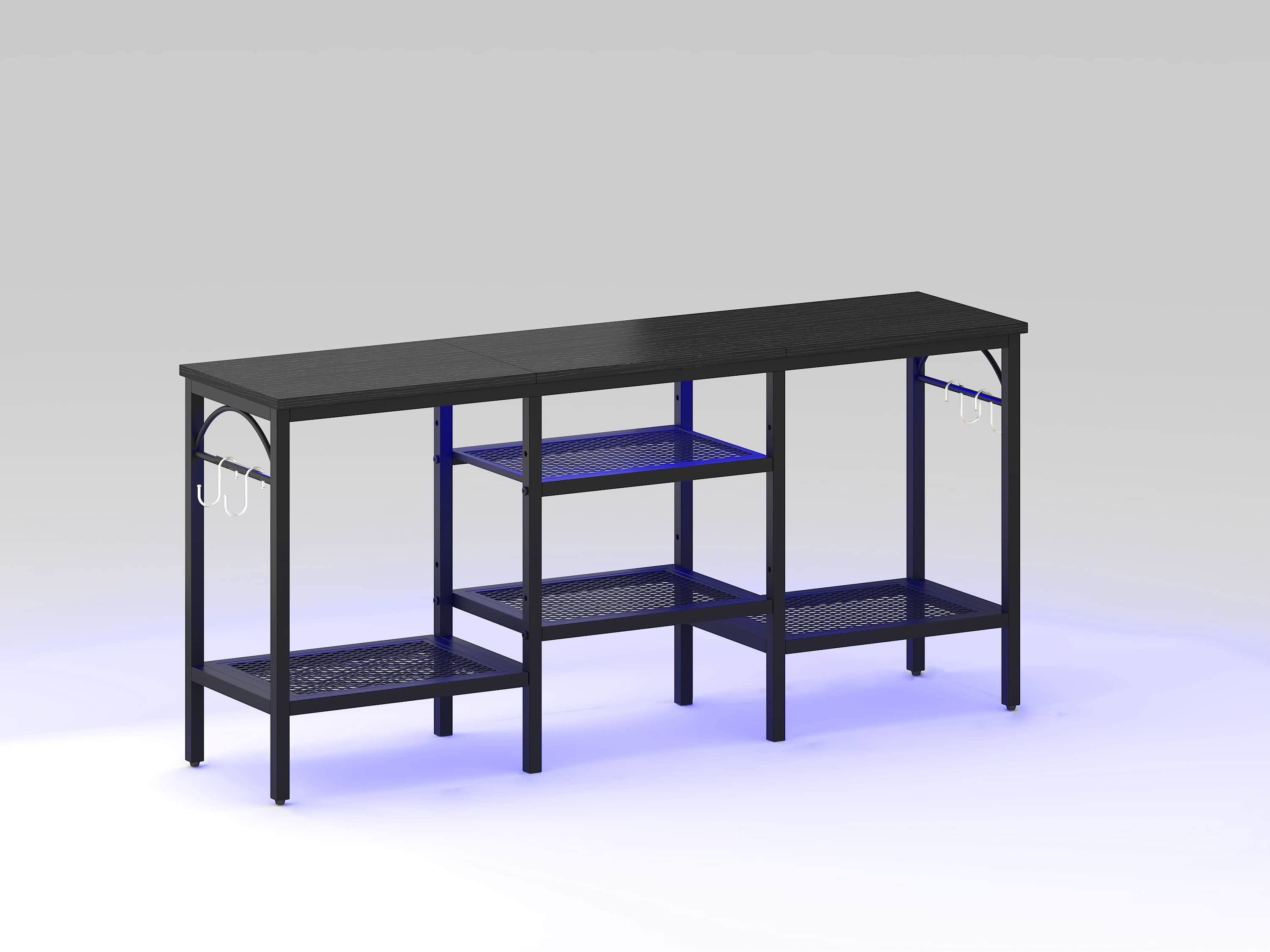 Pinmoco - 47" LED TV Stand for up to 55" TVs with Open Shelves - Black