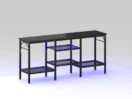 Pinmoco - 47" LED TV Stand for up to 55" TVs with Open Shelves - Black