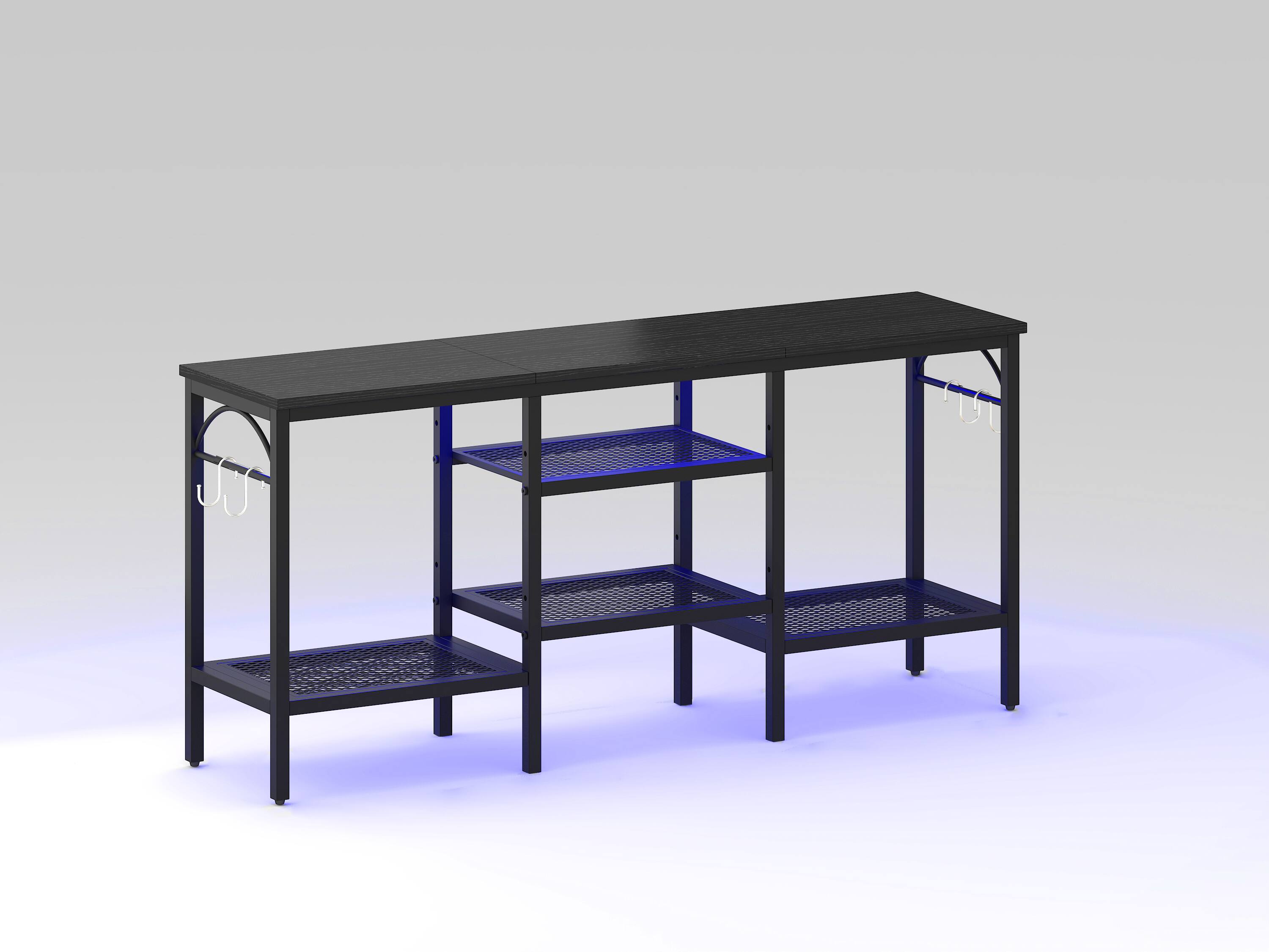 Front. Pinmoco - Pinmoco - 47" LED TV Stand for up to 55" TVs with Open Shelves - Black - Black.