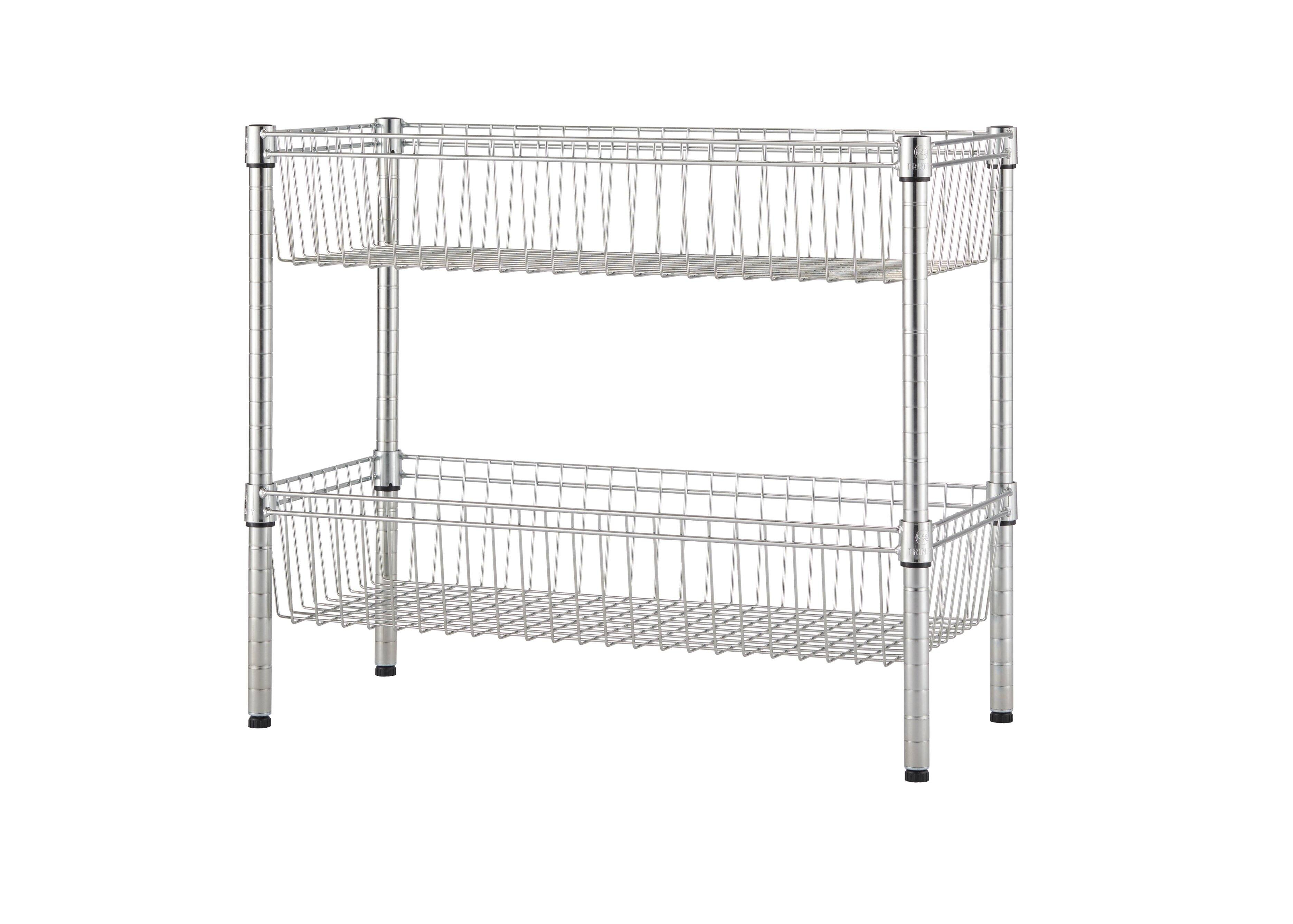 Alt View 16. TRINITY - EcoStorage 5-Tier 30x14x72 Modular Commercial Wire Shelving NSF w/ Baskets & Wheels Chrome - Chrome.