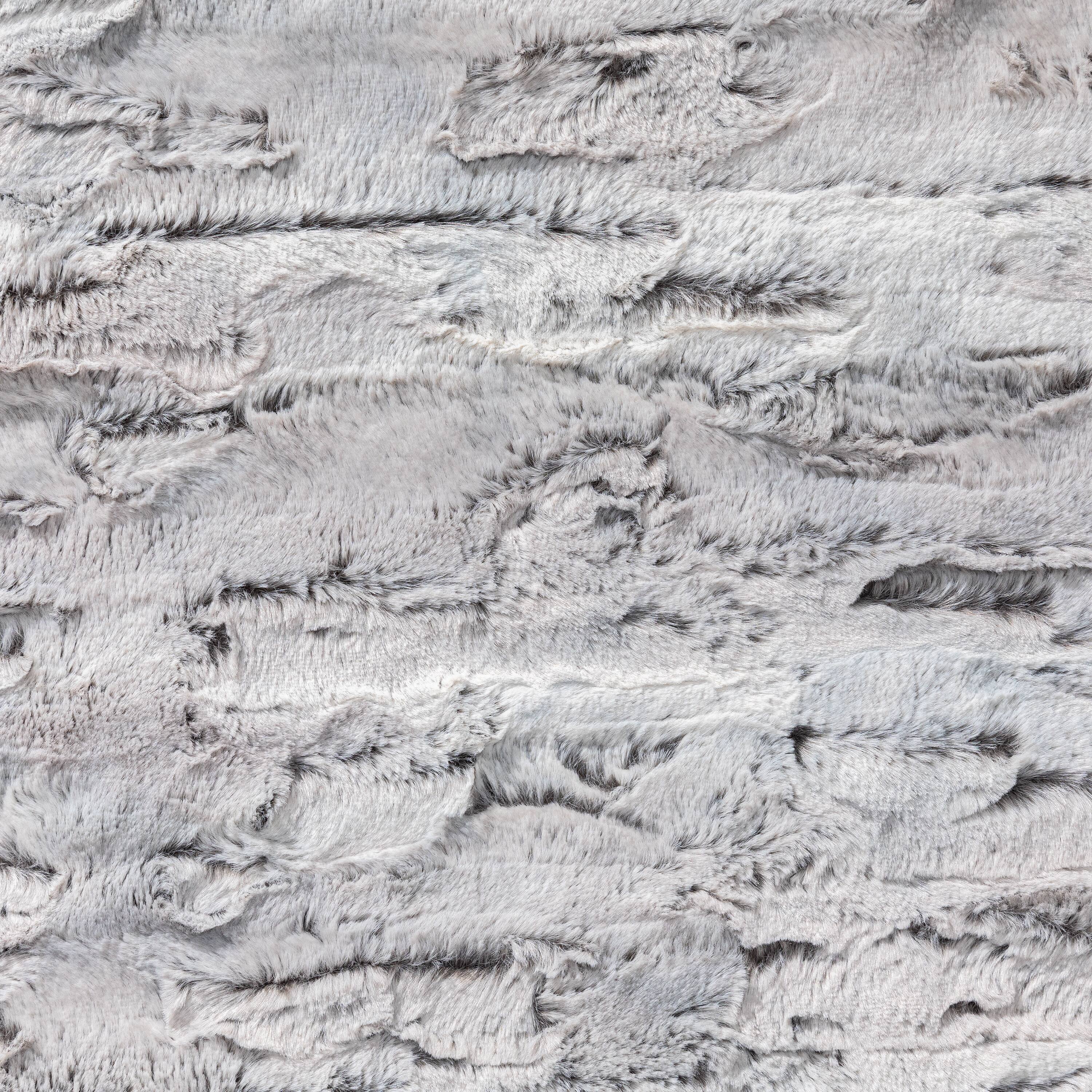 Back. Jaxx - Jaxx Grand Lounger 7 Foot Bean Bag Sofa - Luxe Faux Fur, Silver Fox - Luxe Faux Fur - Silver Fox.