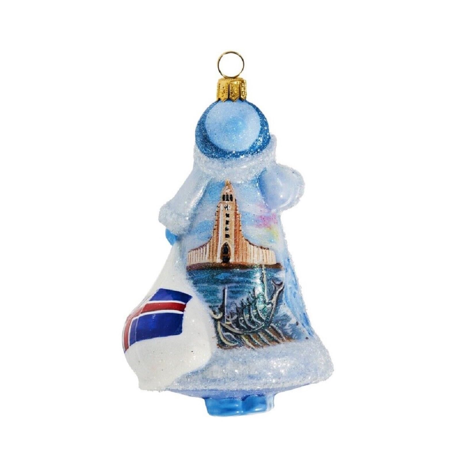 Joy to the World Collectibles - Joy to the World Glitterazzi Iceland Santa Polish Glass Christmas Ornament Decoration - Multicolor