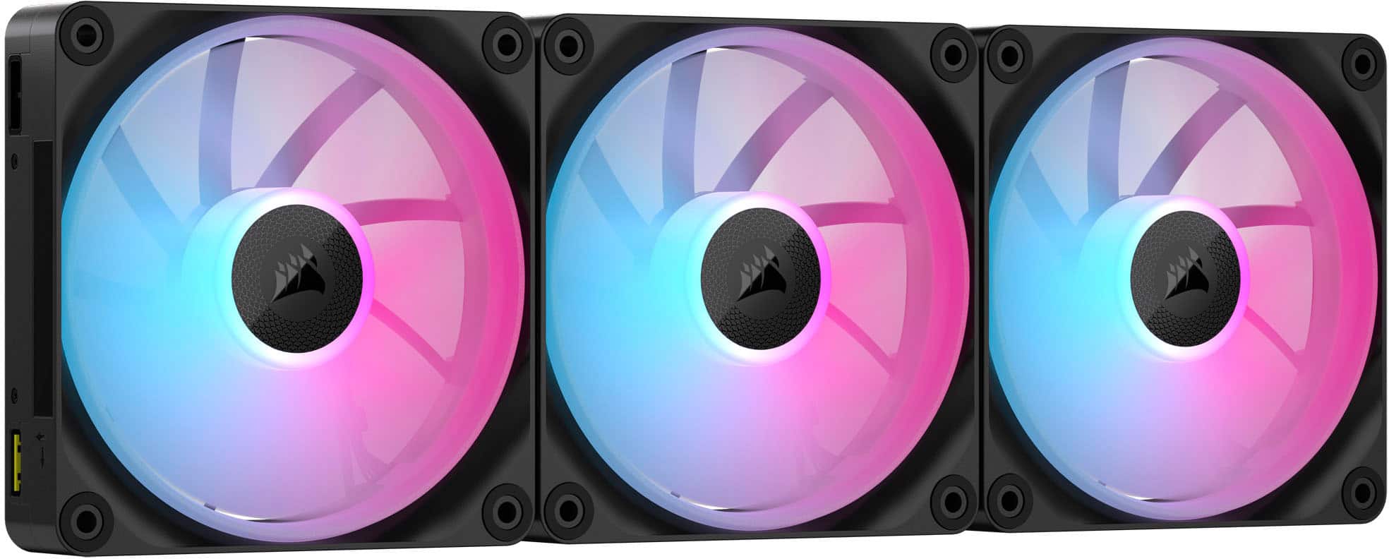 Alt View 25. CORSAIR - CUE LINK LX120 RGB 120mm PWM Fans Starter Kit (3-pack) - Black.