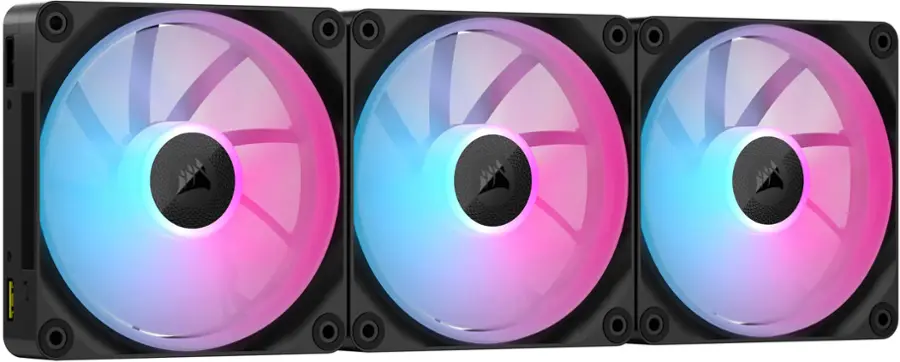 Alt View 25. CORSAIR - CUE LINK LX120 RGB 120mm PWM Fans Starter Kit (3-pack) - Black.