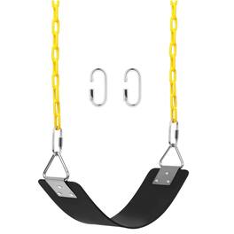 AGPtek - Swing Seat with 66" Anti-Rust Chains for Outdoors, Playground, Jungle & Gym - Black