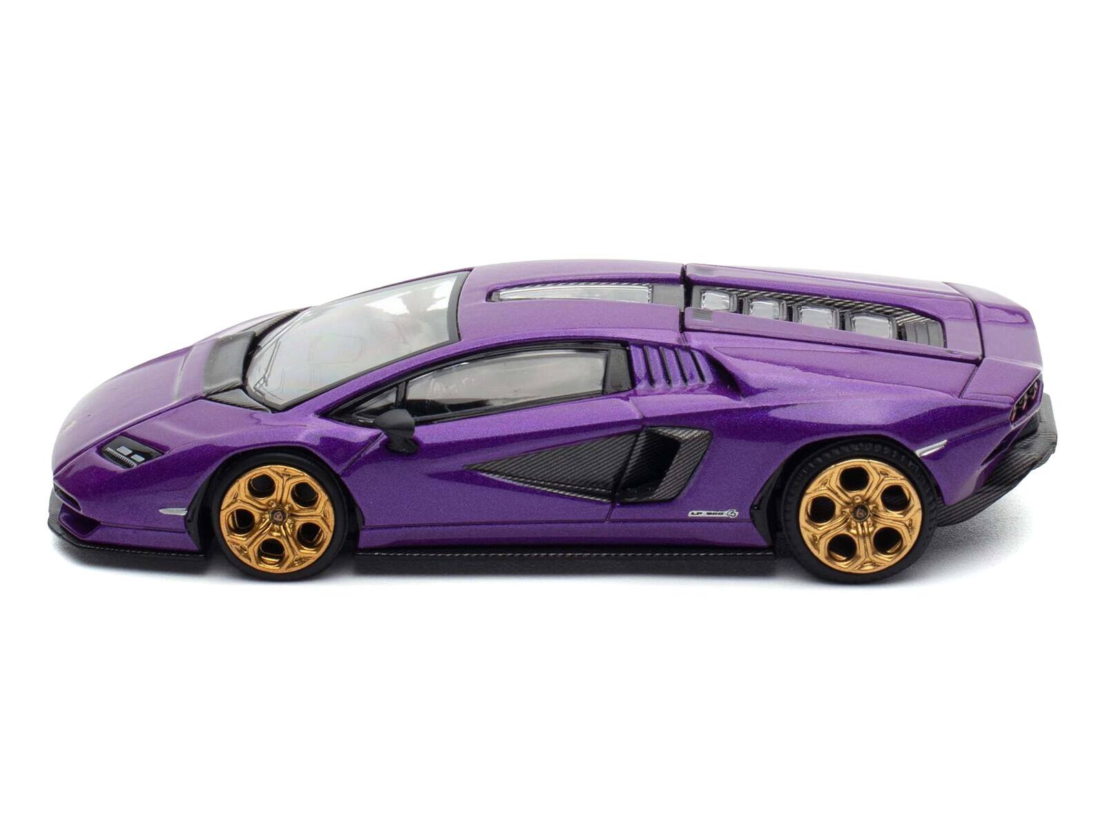 Angle. Pop Race - Lamborghini Countach LPI 800-4 Viola Pasifae Purple Metallic "Hong Kong Toycar Salon 2025" 1/64 - Purple Metallic.