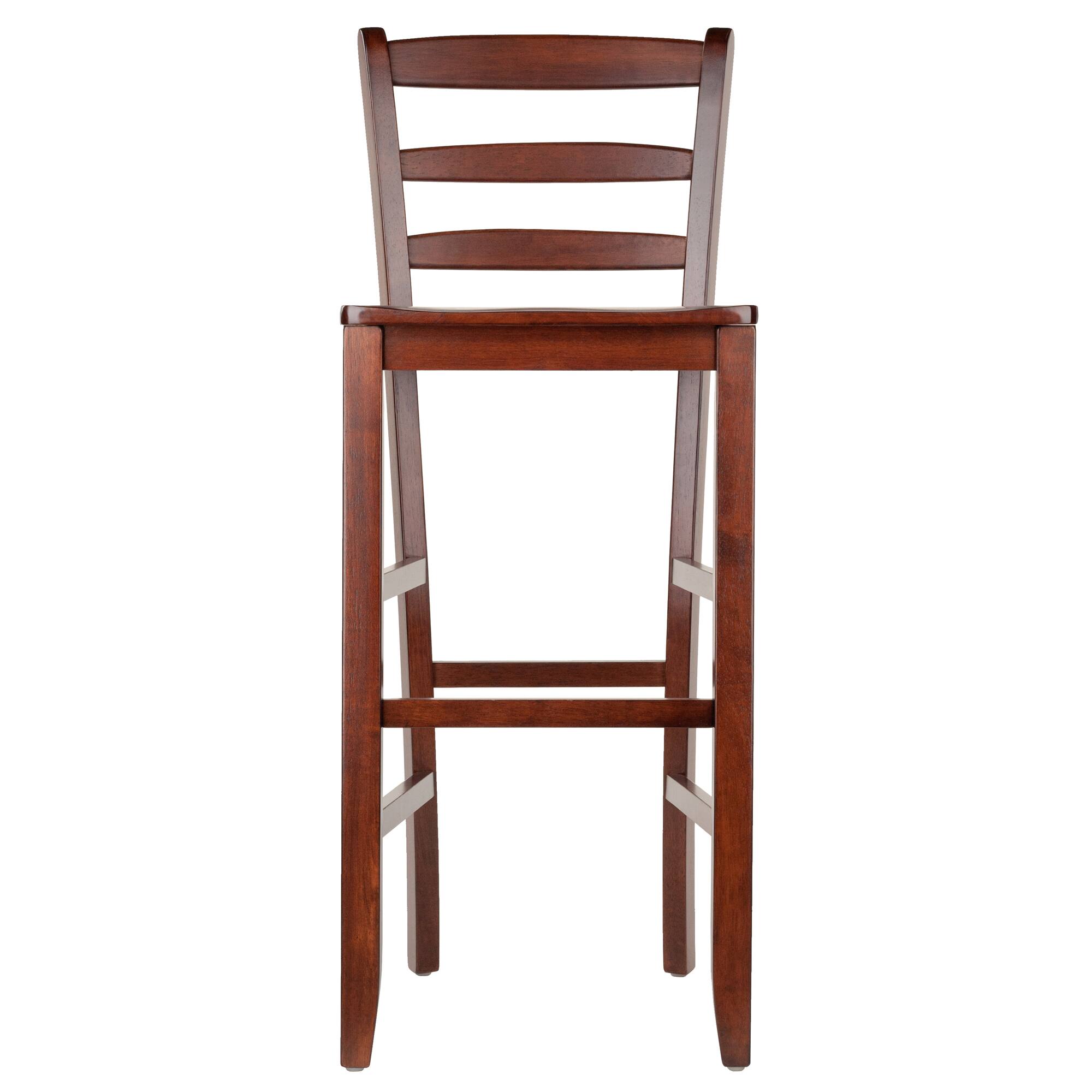 Alt View 1. Winsome Wood - Benjamin 2-Pc Ladder-back Bar Stool Set - Walnut.