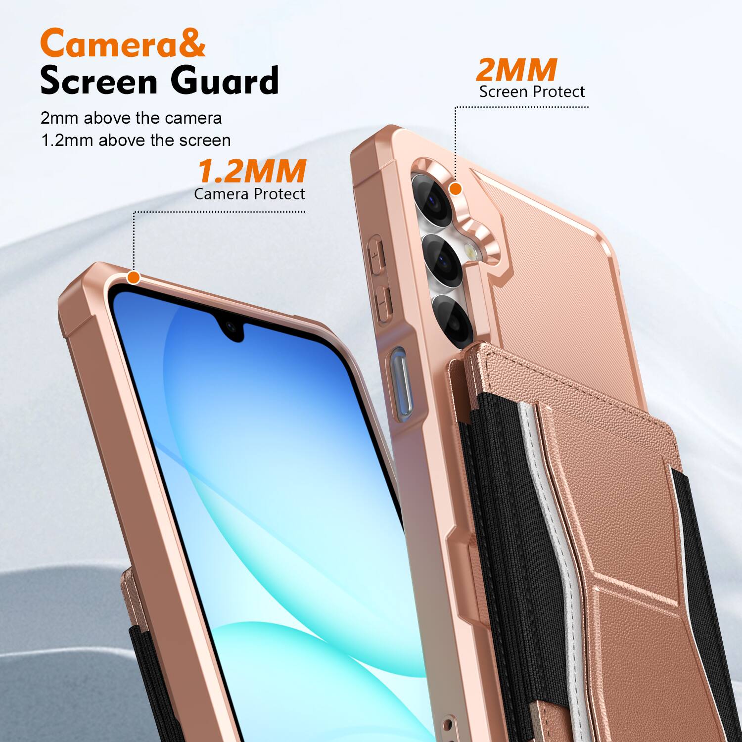 Camera & Screen Guard  
2mm above the camera  
1.2mm above the screen  

1.2MM Camera Protect  
2MM Screen Protect