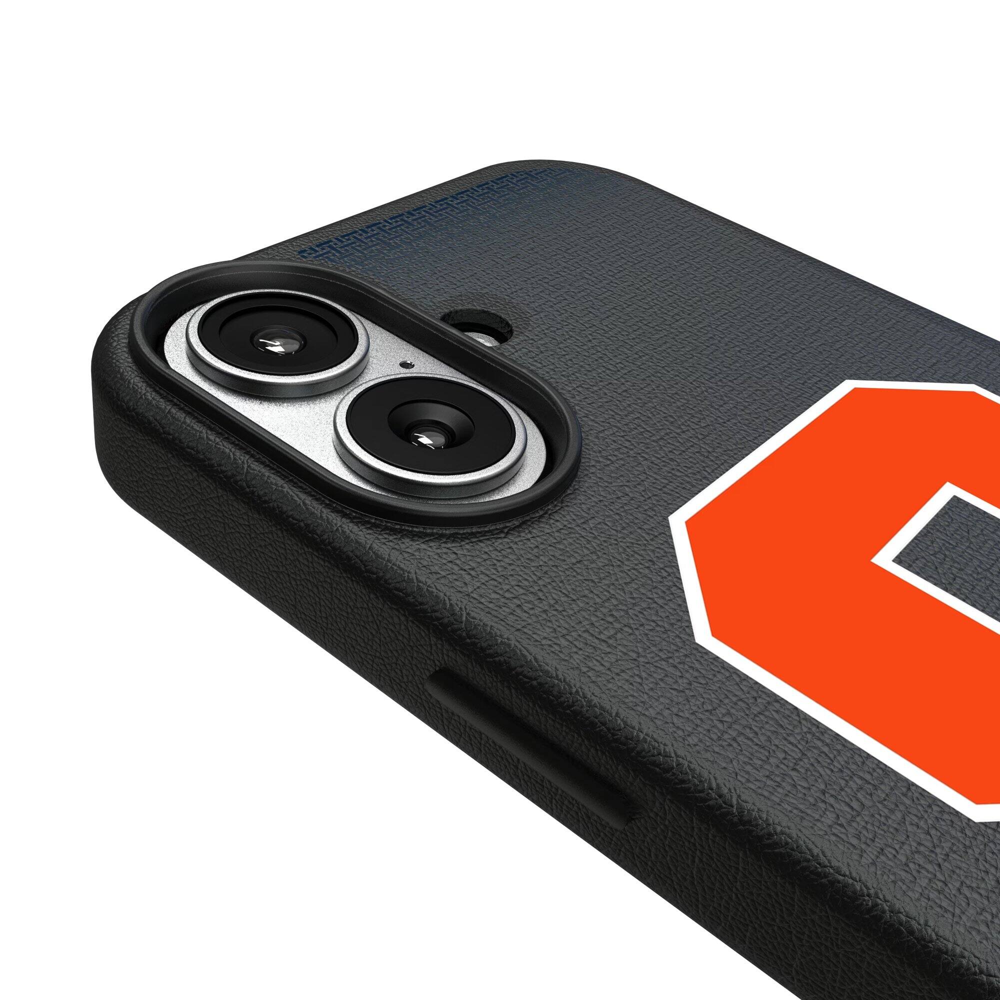 Alt View 2. Keyscaper - Syracuse Orange Linen Logo iPhone Magnetic Bump Case - 15 - Black.