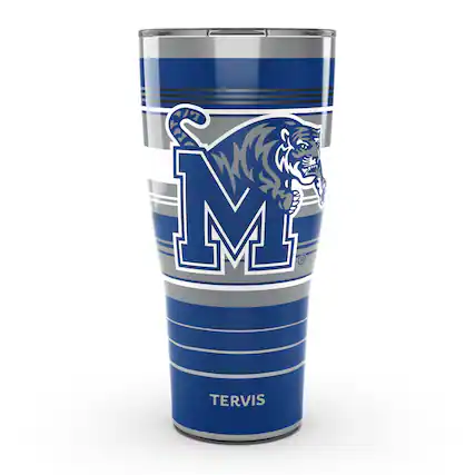 Front. Tervis - Memphis Tigers 30oz. Hype Stripes Stainless Steel Tumbler - Multicolor.