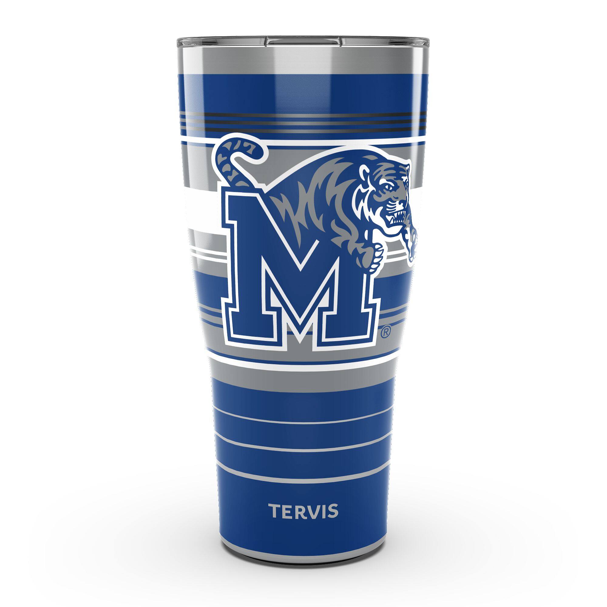Front. Tervis - Memphis Tigers 30oz. Hype Stripes Stainless Steel Tumbler - Multicolor.