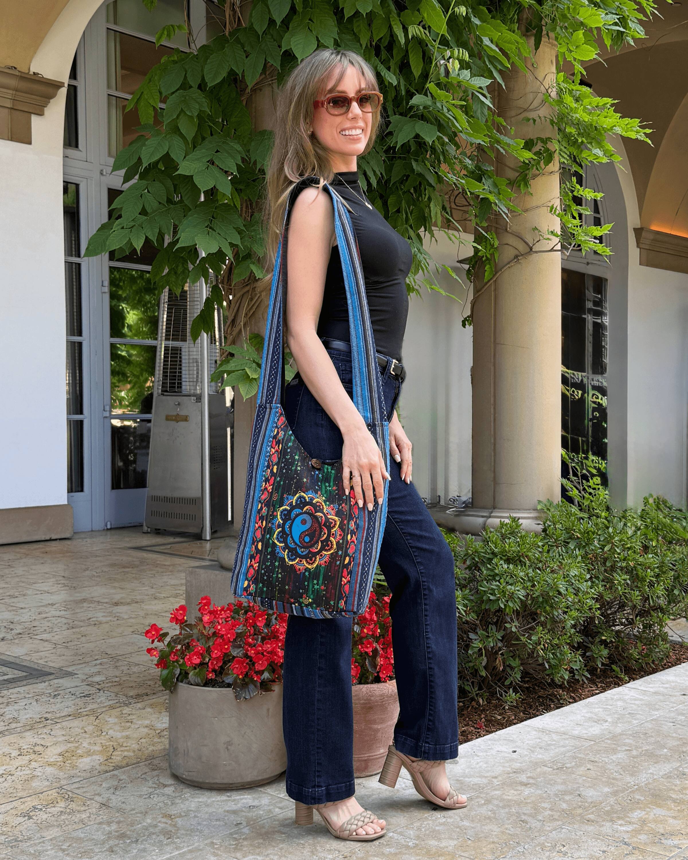 Alt View 6. Kathmandu Collection - Yin Yang Print Hobo Bag - Multi.