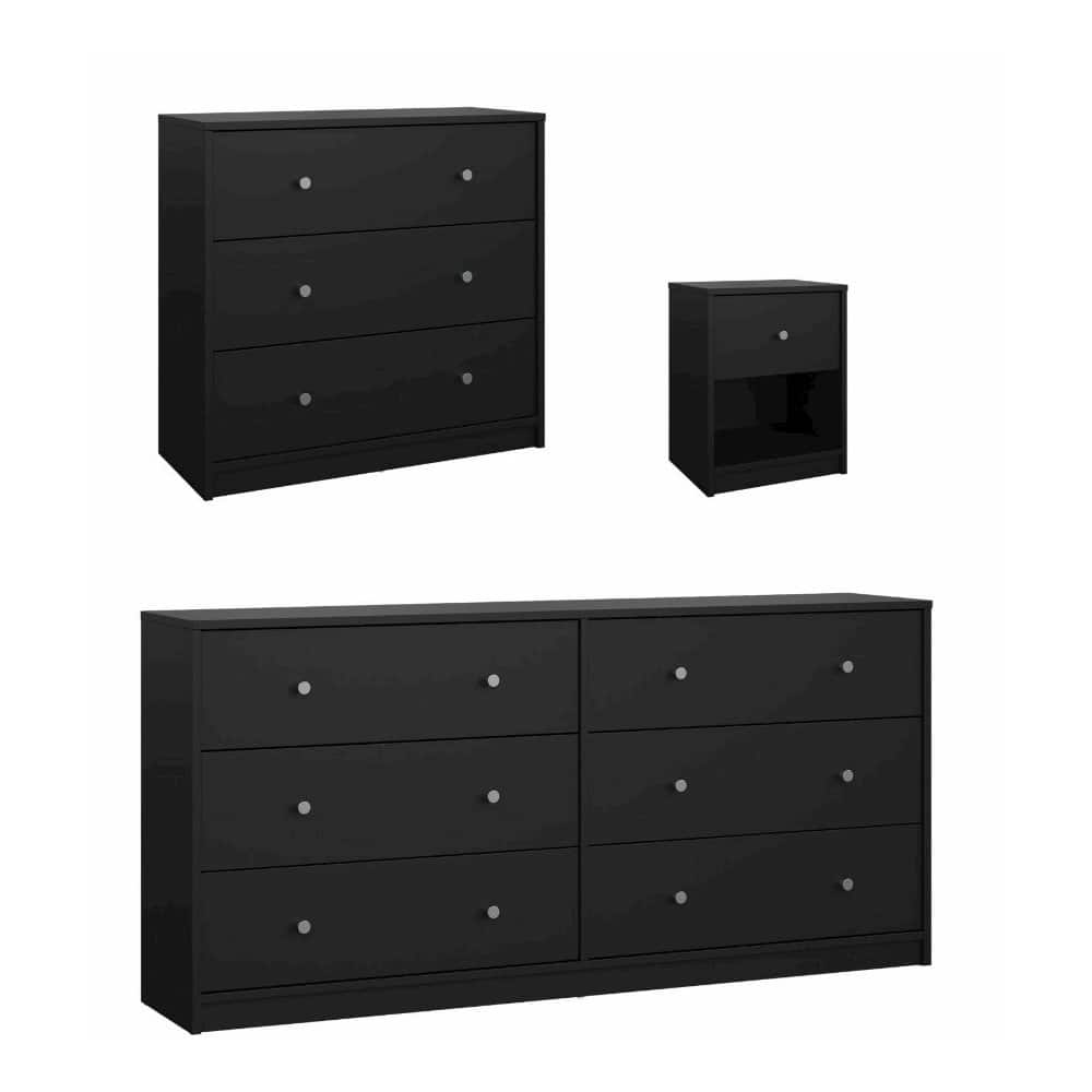 Tvilum - Portland 3-Piece Bedroom Set - Black