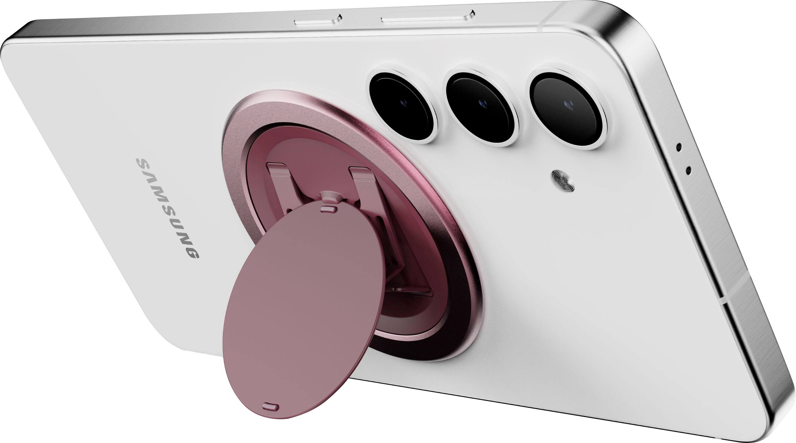 Alt View 1. OhSnap - Snap Magnetic UltraThin Universal Phone Grip and Stand with MagSafe Charge- Thru for Apple iPhones/Universal - Cranberry Smash.