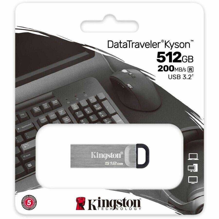 DataTraveler Kyson™  
512GB  
200MB/s  
USB 3.2+  

Kingston  
512GB  

Kingston Technology