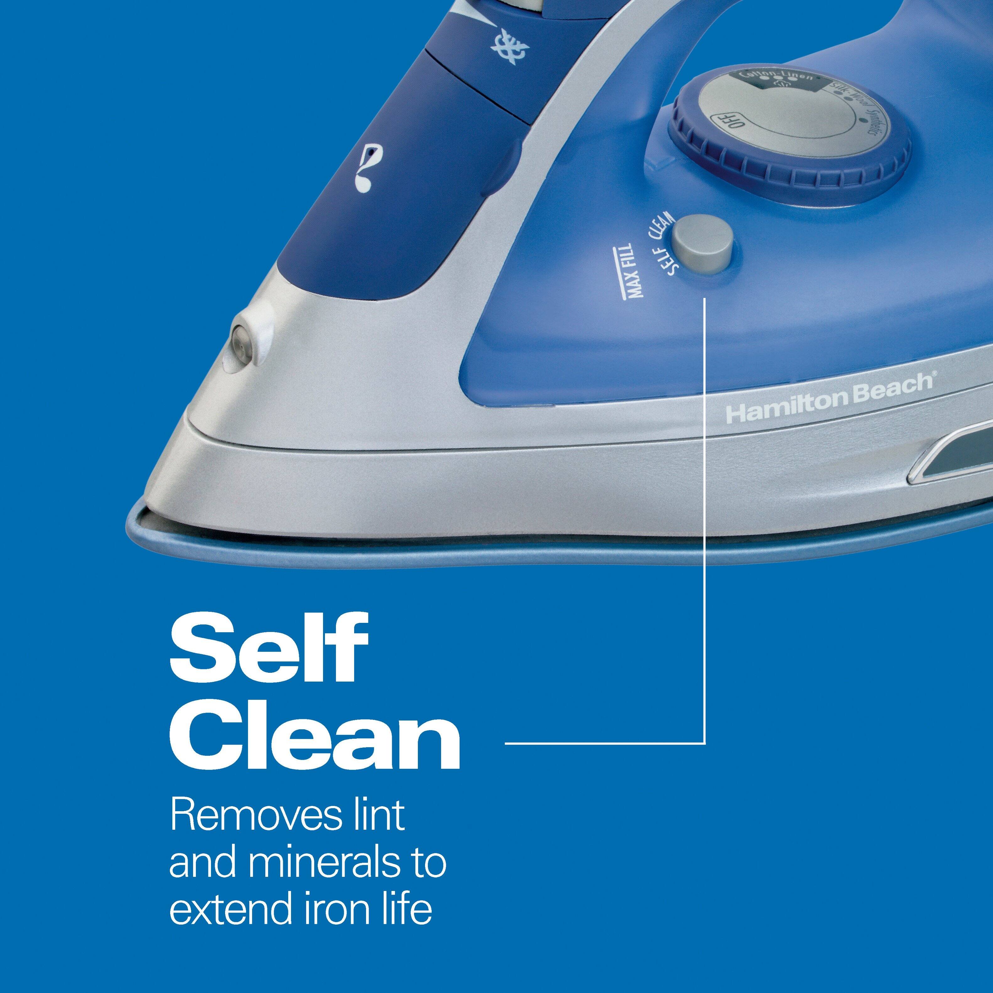 Self Clean  
Removes lint and minerals to extend iron life