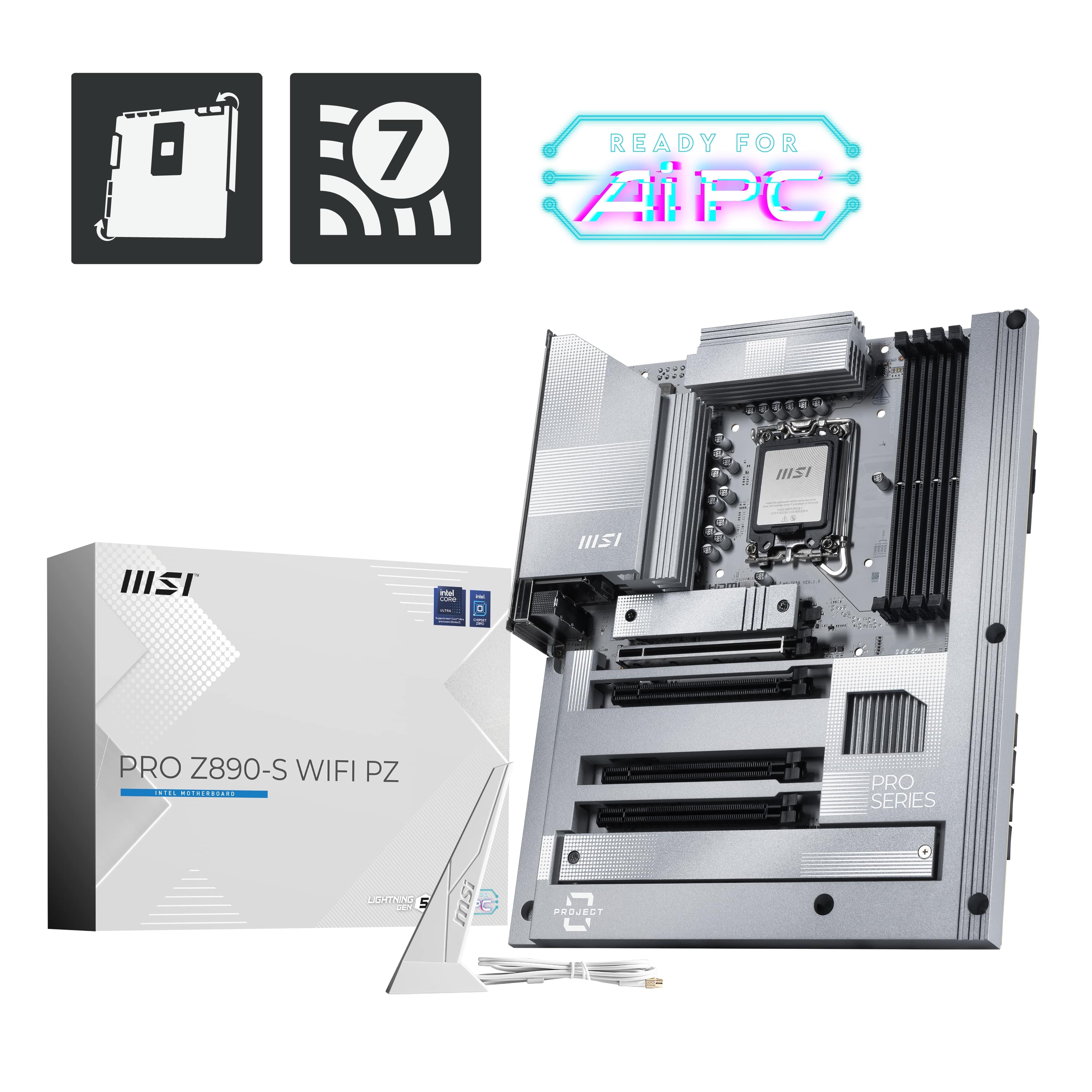 The text on the image reads "7 Ready for APC ISI PRO Z890-S WIFI PZ E ........O. PRO SERIES CHIP ISI."