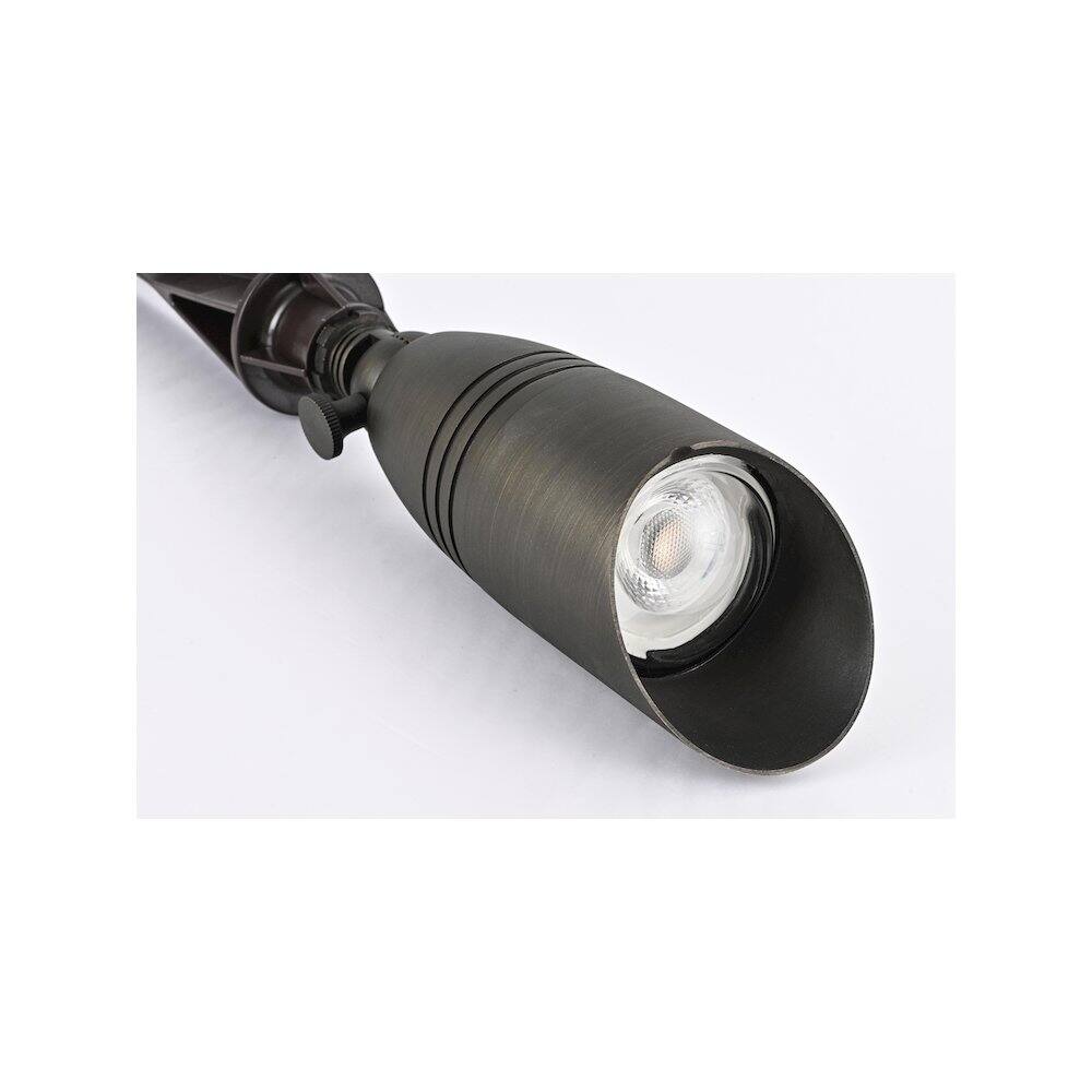 Alt View 3. Elitco Lighting - Outdoor 12V Cast Brass Spot Light - Dark Bronze.