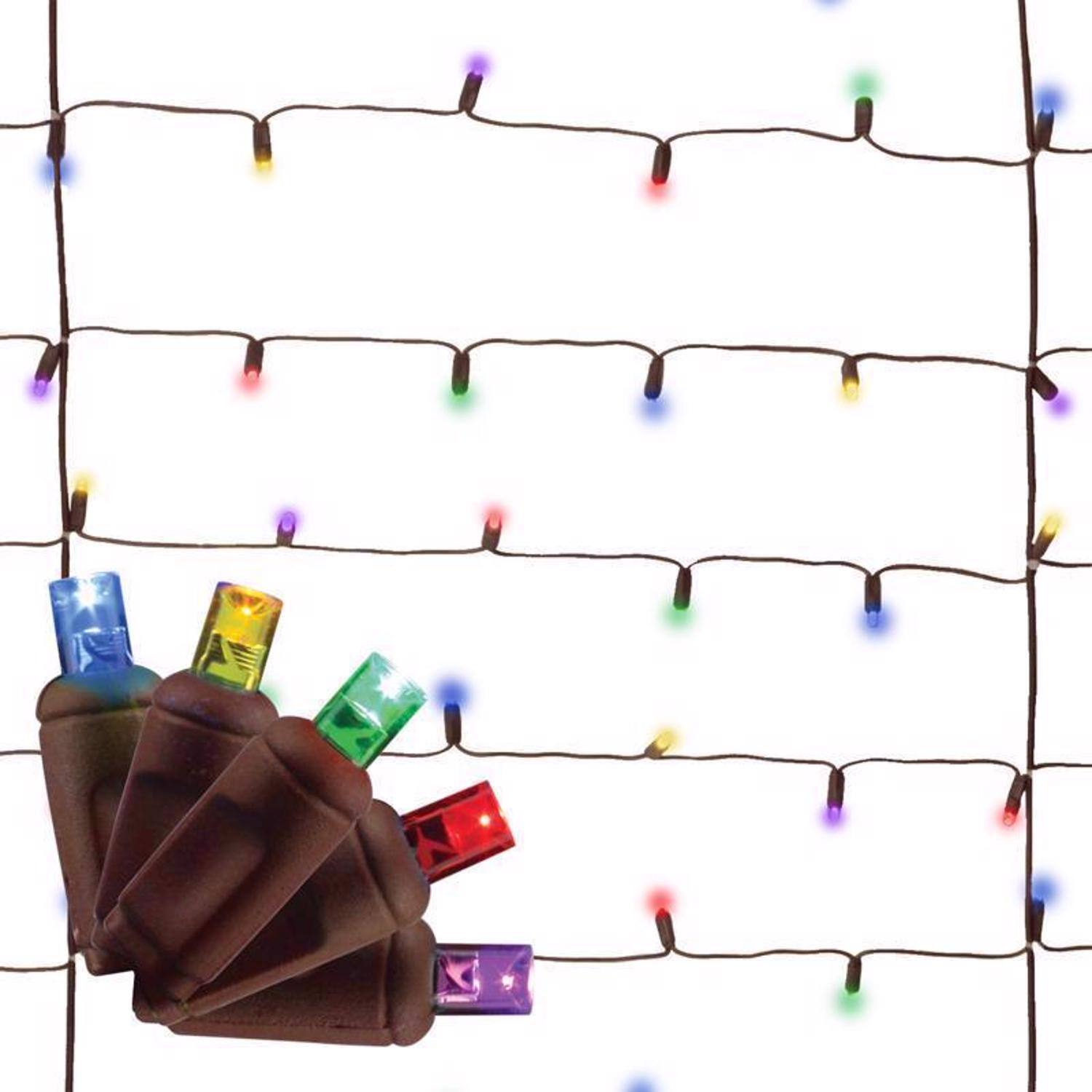 Left. Celebrations - Celebrations Platinum LED Mini Multicolored 100 ct Net Christmas Lights 6 ft..