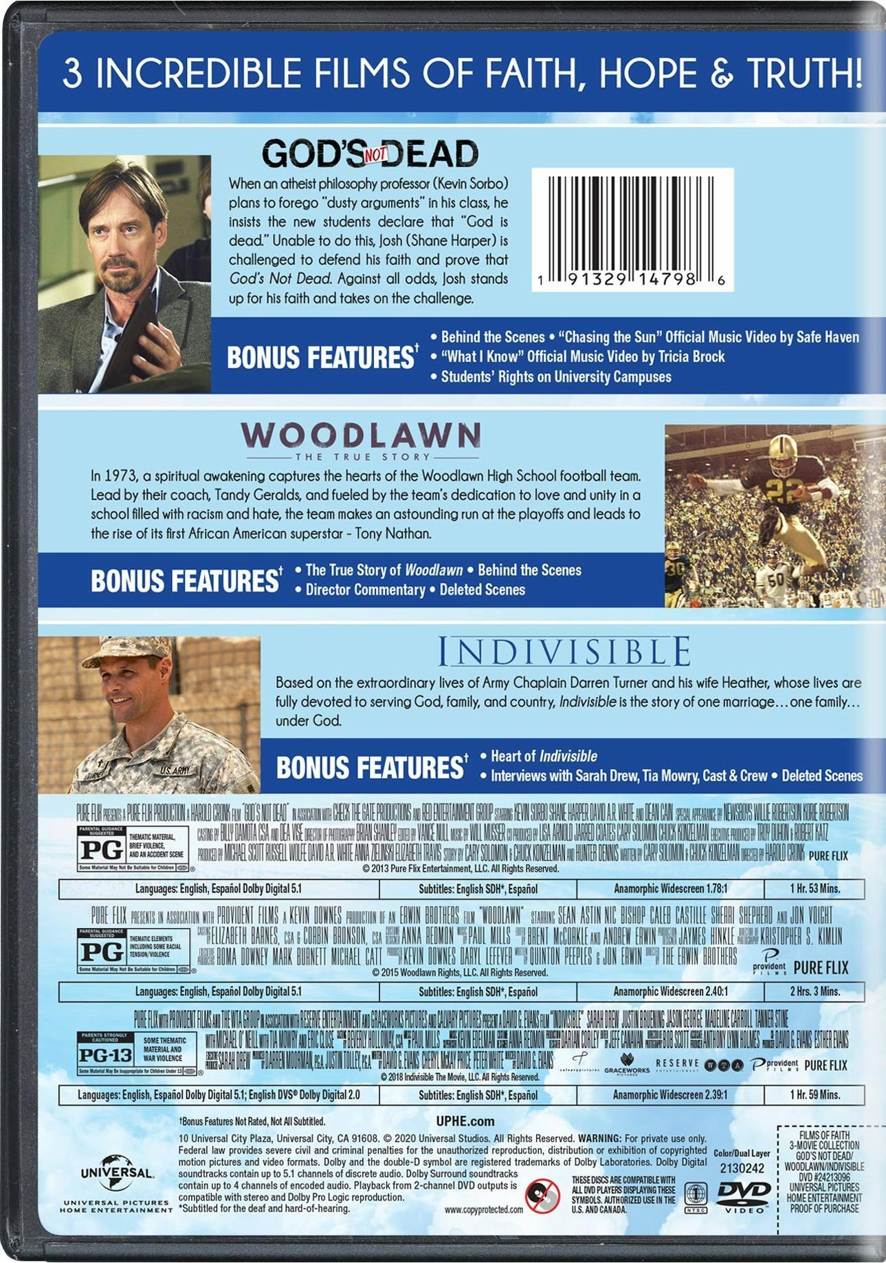 Angle. Films of Faith 3-movie Collection (DVD Triple Feature) [DVD].